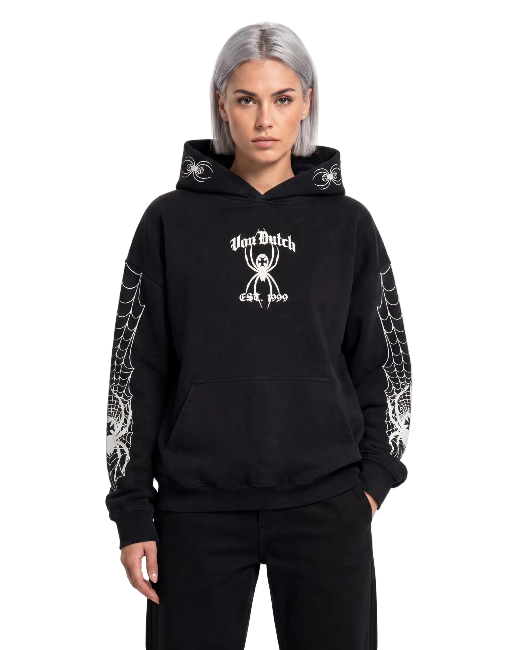 SPIDER CREST HOODIE ?C BLACK & WHITE - Image 2
