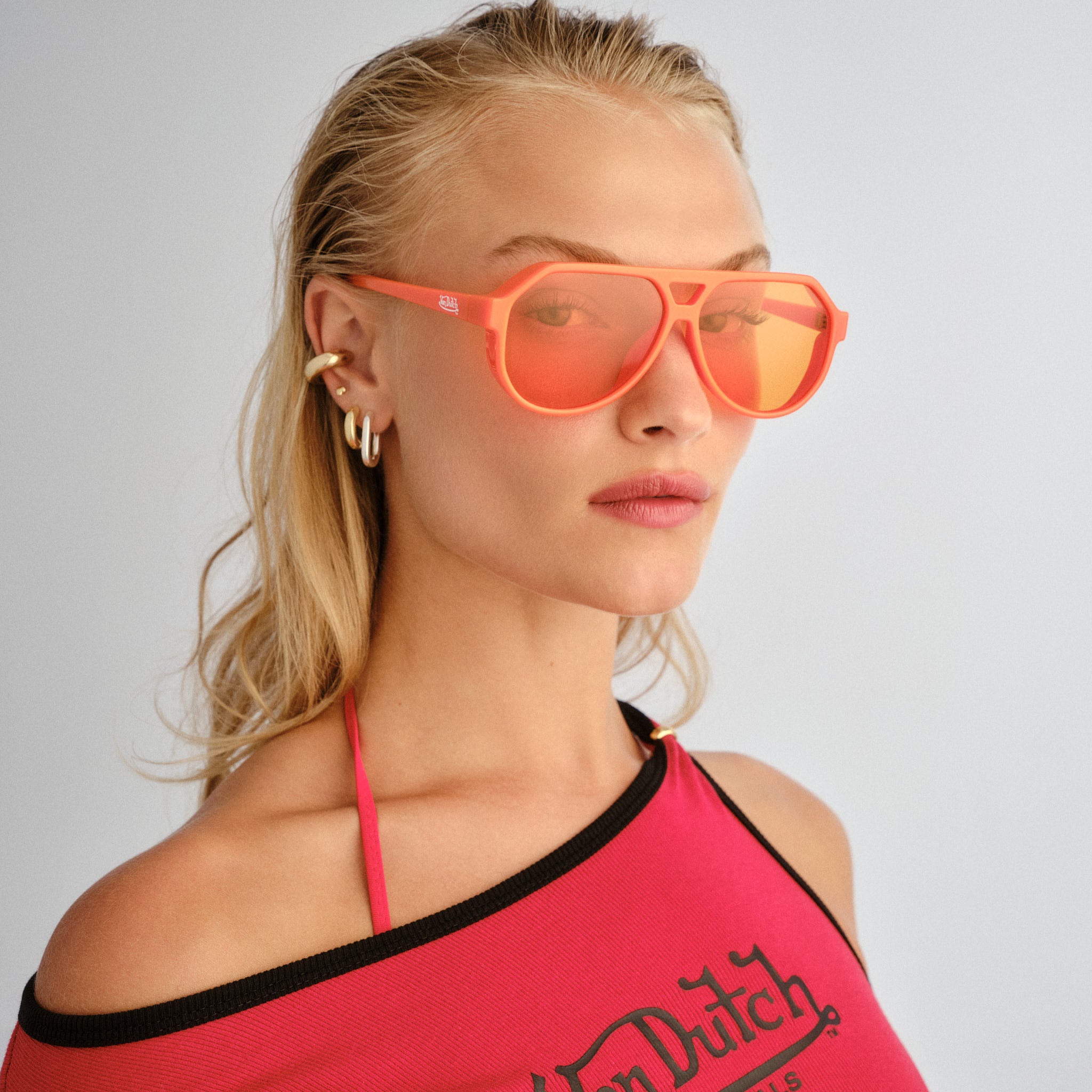 VON DUTCH x AIRE SHAMELESS SUNGLASSES - NEON ORANGE - Image 4