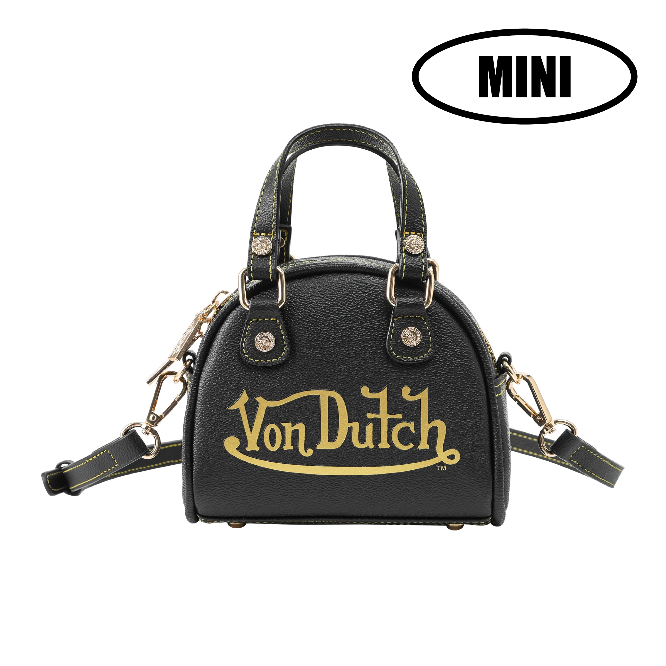 Mini Bowling Bag - Racing Stripe Black & Gold - Image 9