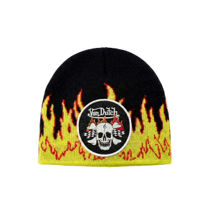 Road Reaper Flame Beanie - Black