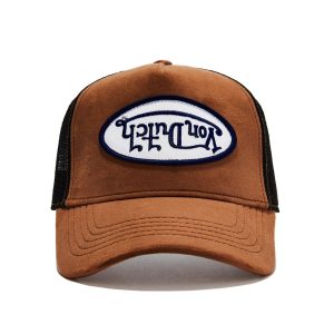 Von Dutch Brown Velvet Trucker Hat