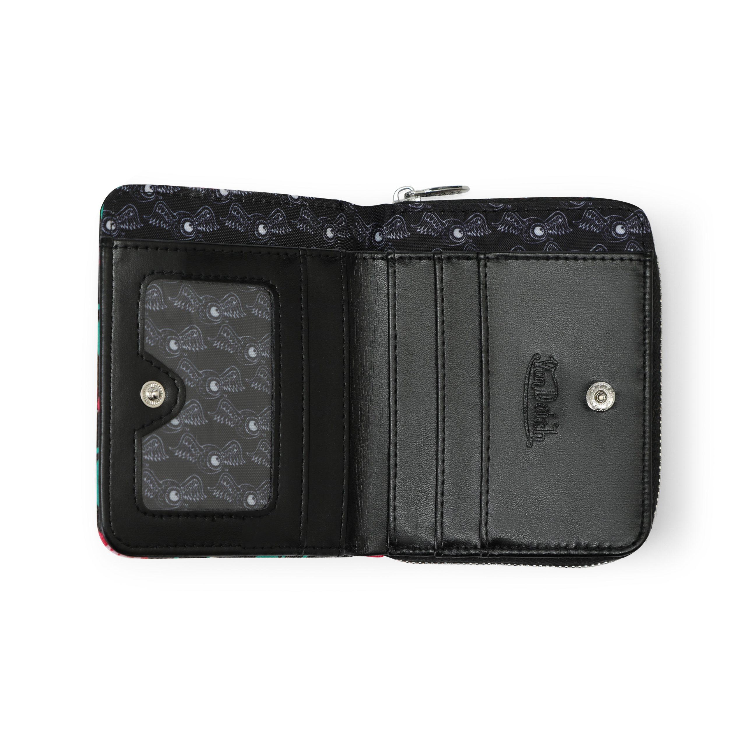 Cherry Zip-Up Wallet - Black - Image 2
