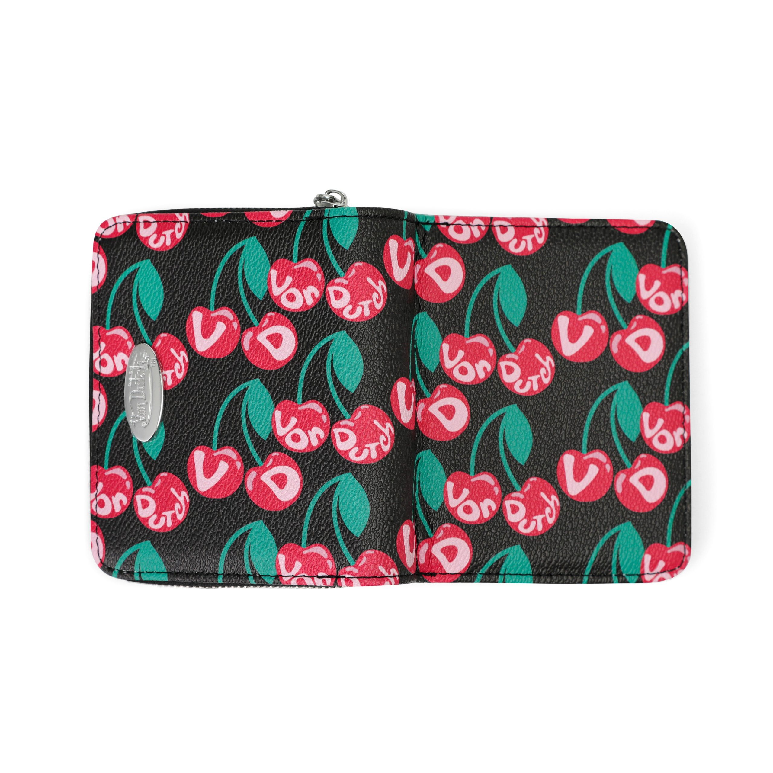 Cherry Zip-Up Wallet - Black - Image 3