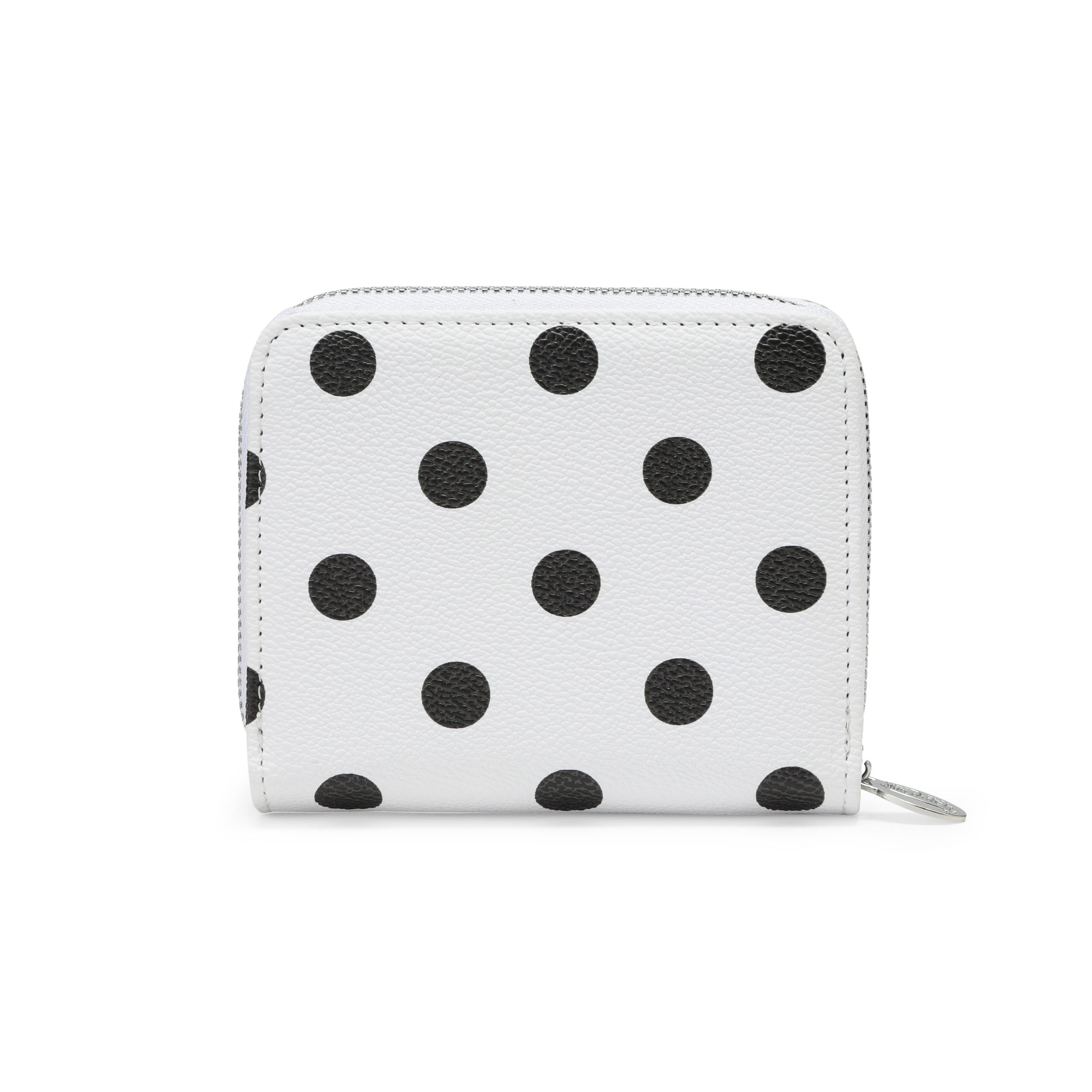Polka Dot Zip-Up Wallet - White - Image 4