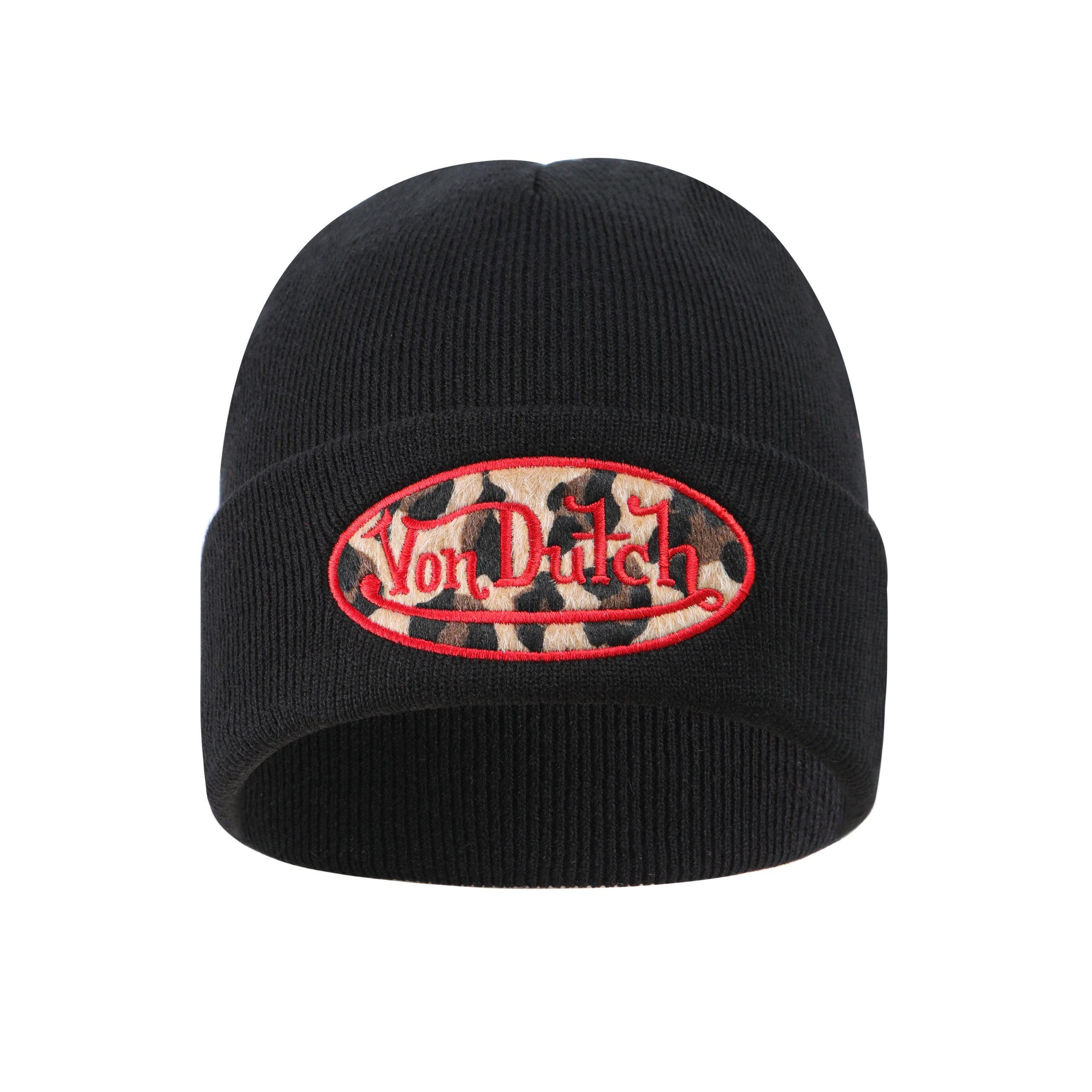 Red Leopard Patch Beanie - Image 3
