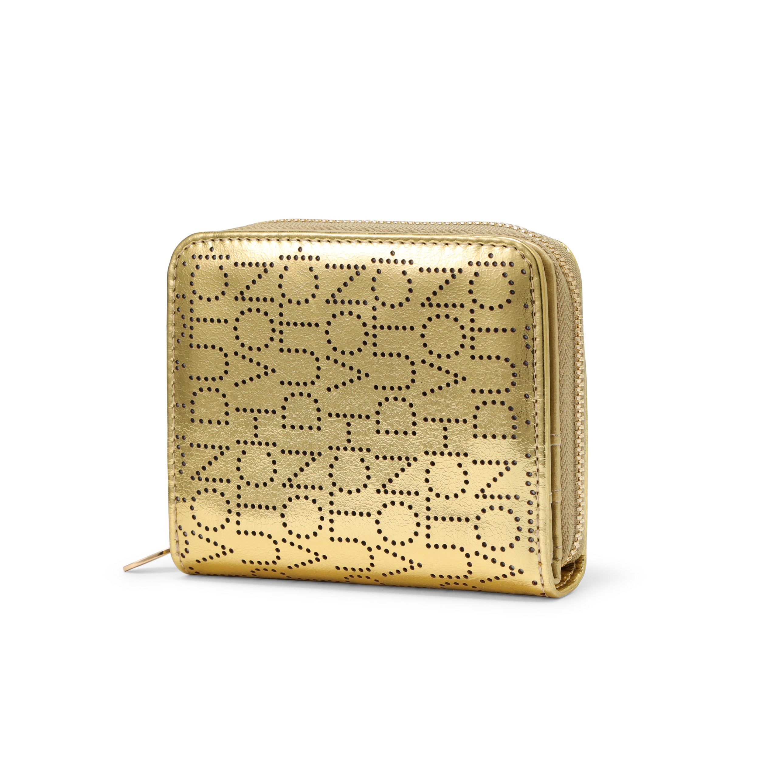Dotted Monogram Zip-Up Wallet - GOLD - Image 4