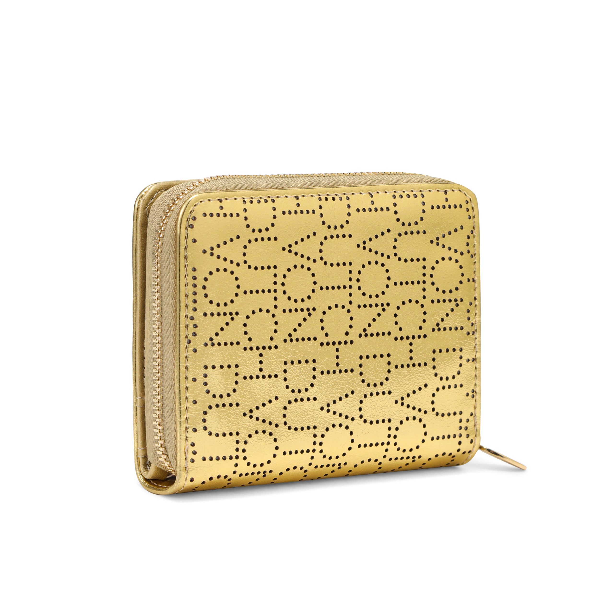 Dotted Monogram Zip-Up Wallet - GOLD - Image 5