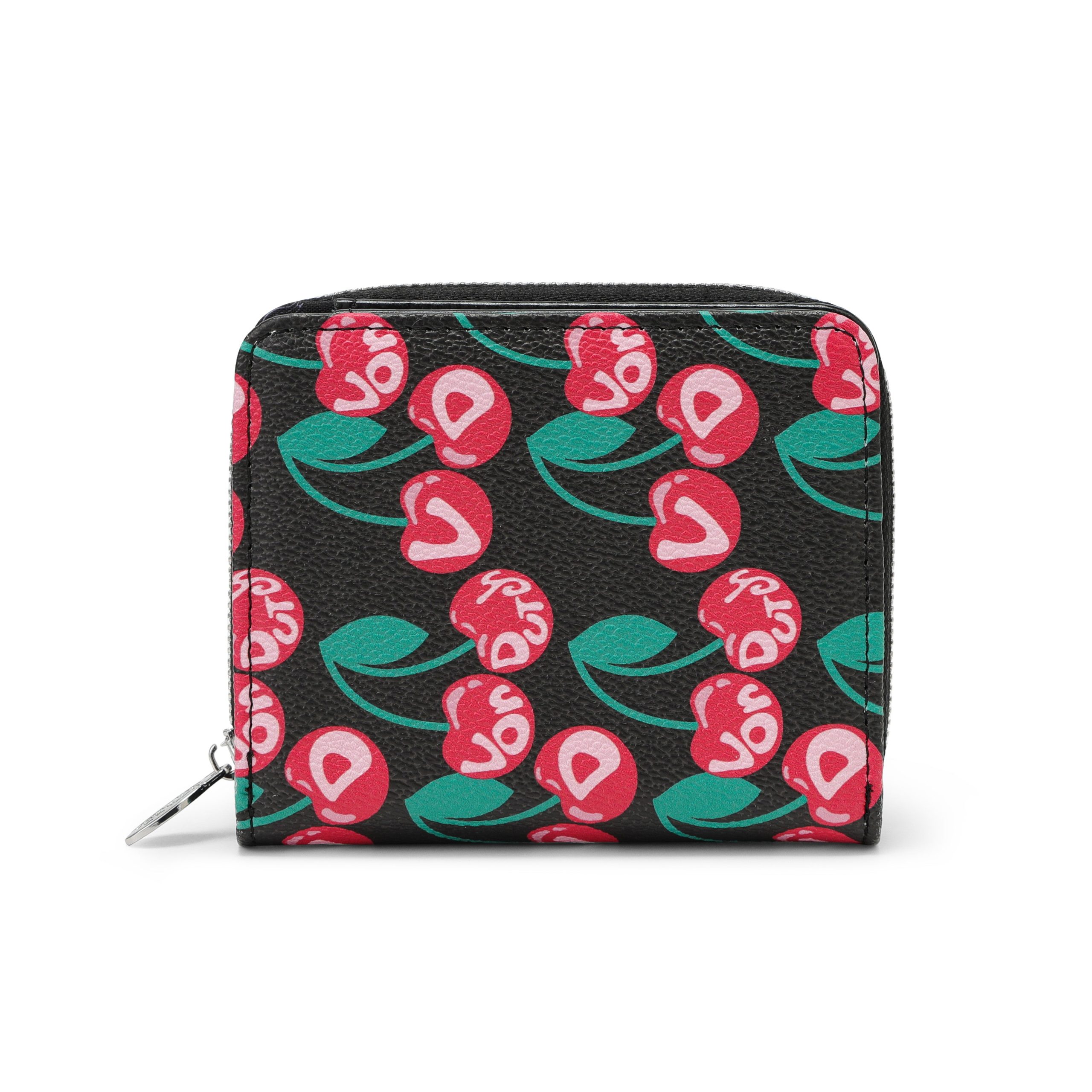 Cherry Zip-Up Wallet - Black - Image 4