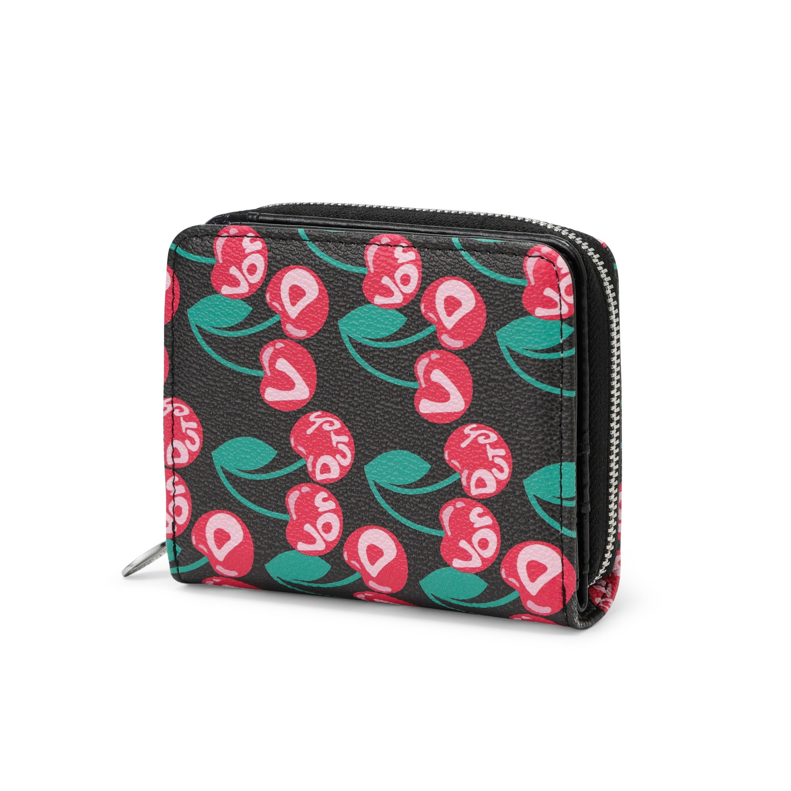 Cherry Zip-Up Wallet - Black - Image 5