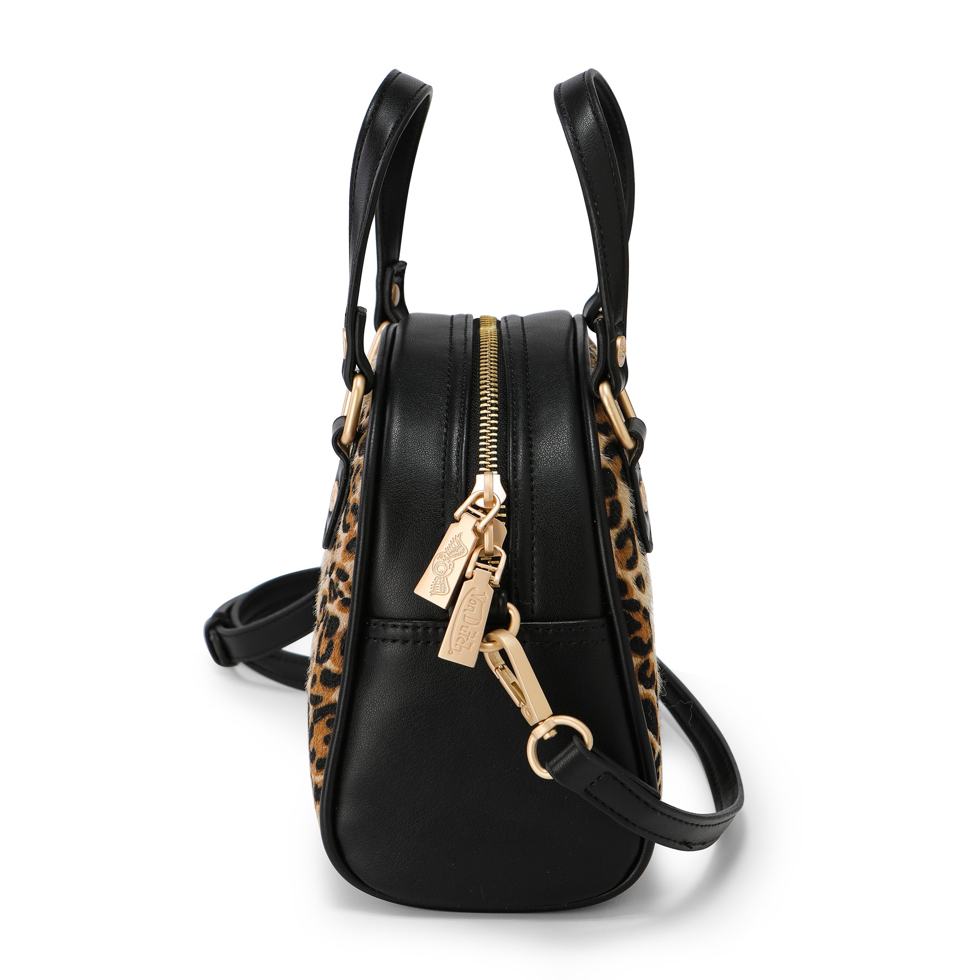 Von Dutch Leopard Vegan Pony Hair Bowling Bag - Image 4