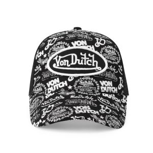 Logo Stamp Trucker Hat - Black and White