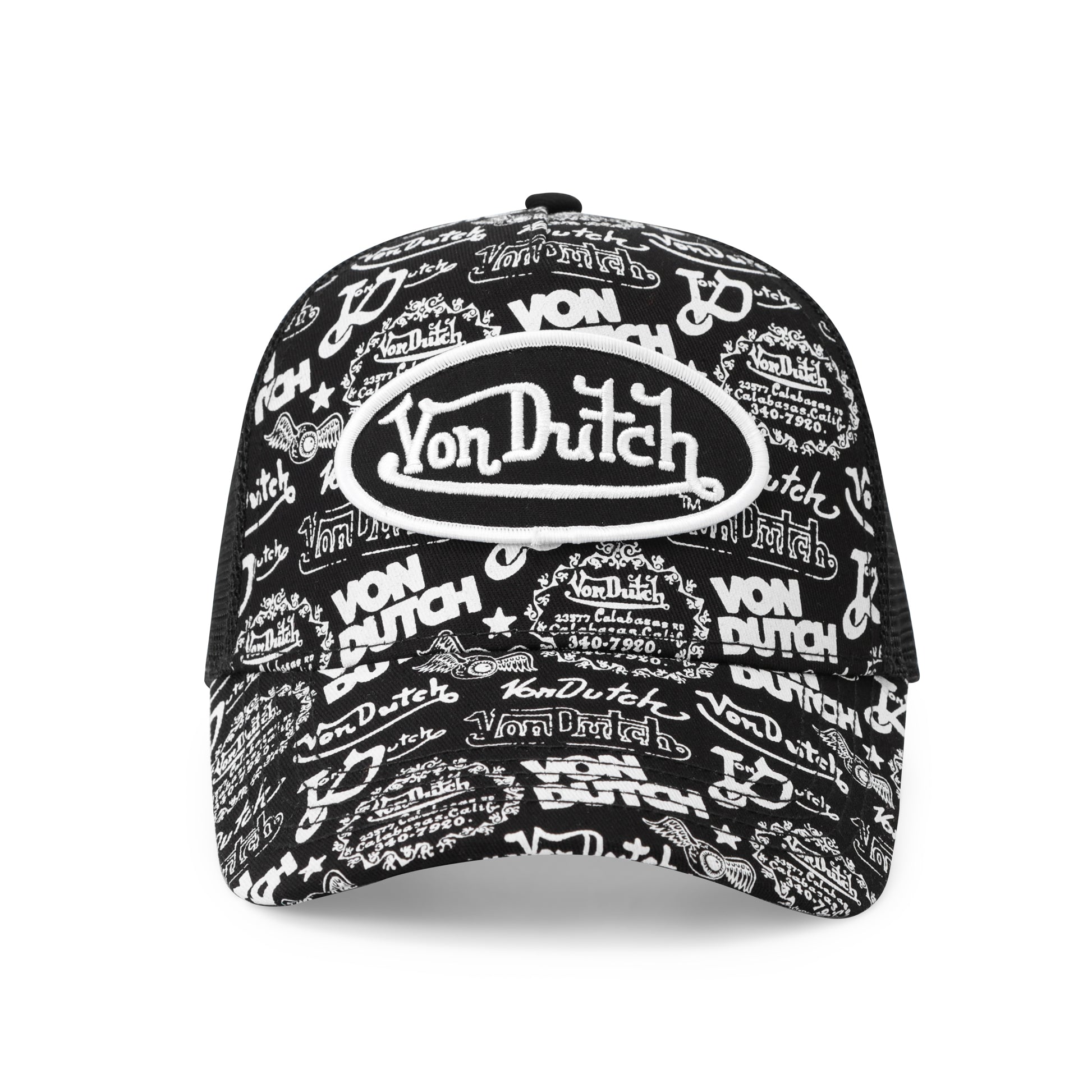 Logo Stamp Trucker Hat - Black and White