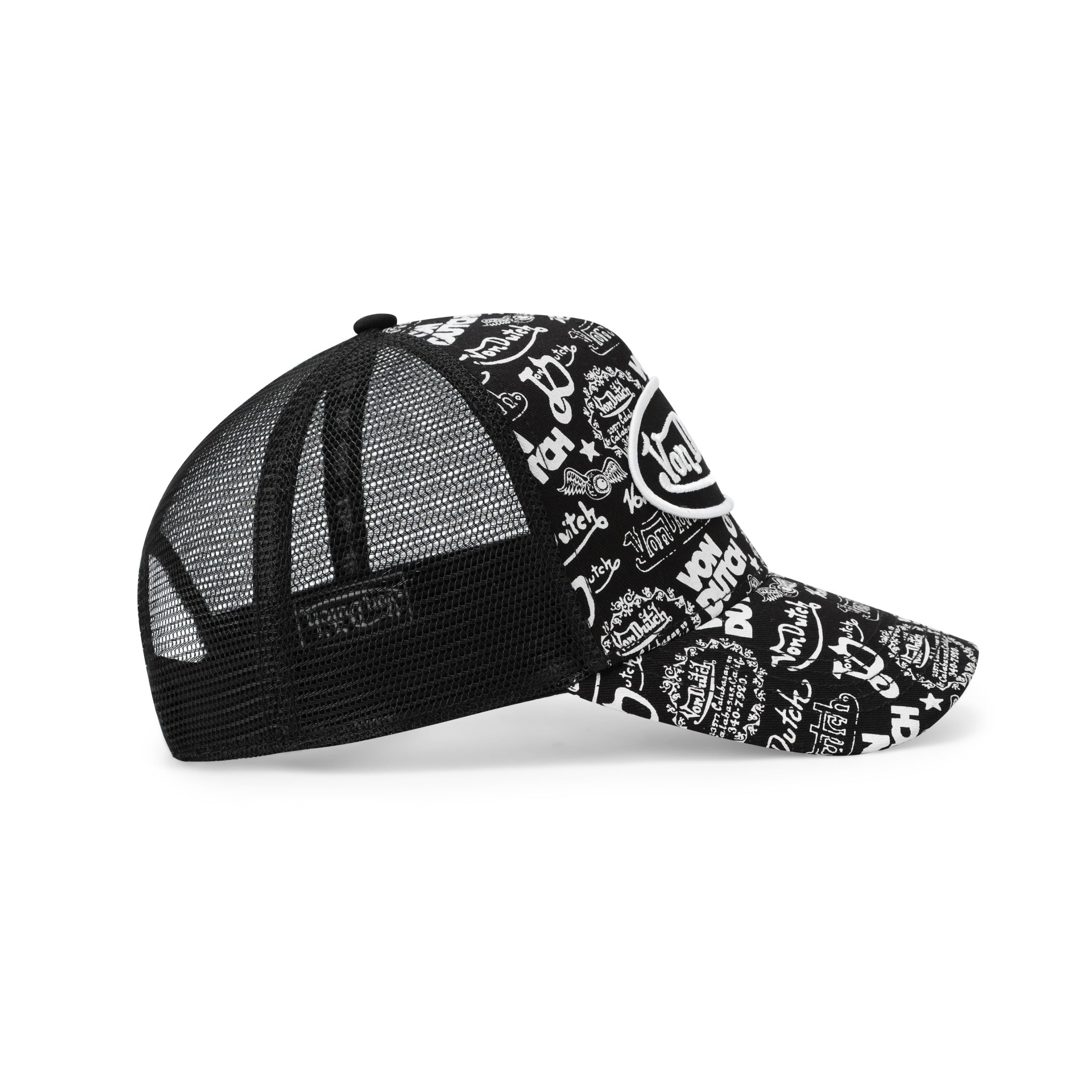 Logo Stamp Trucker Hat - Black and White - Image 6
