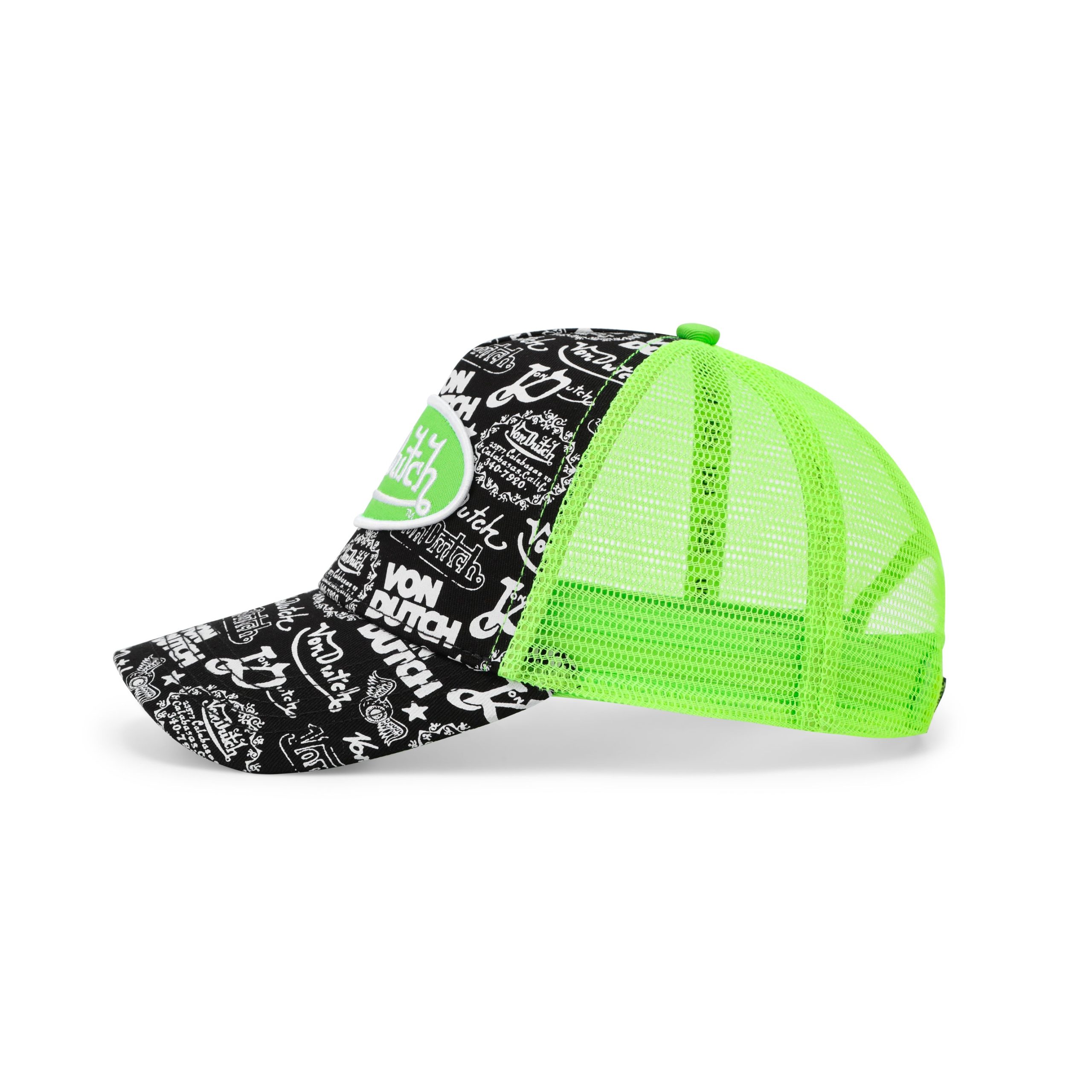Logo Stamp Trucker Hat - Black and Green - Image 4