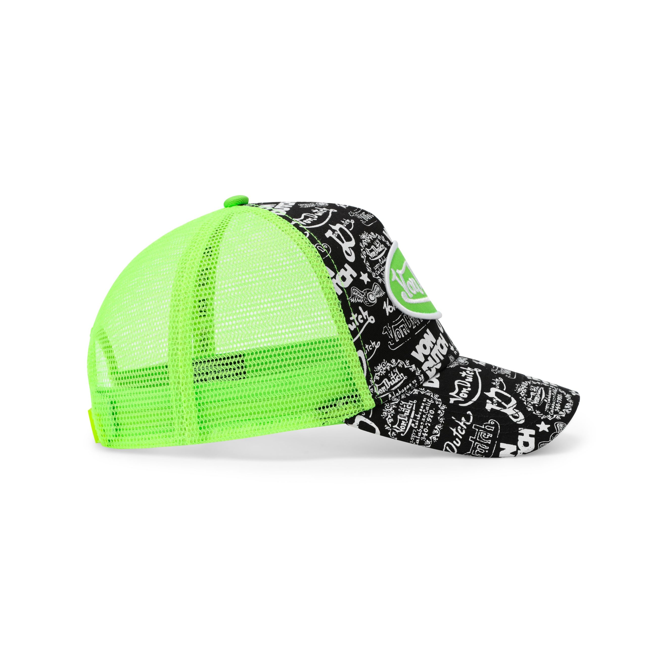 Logo Stamp Trucker Hat - Black and Green - Image 6