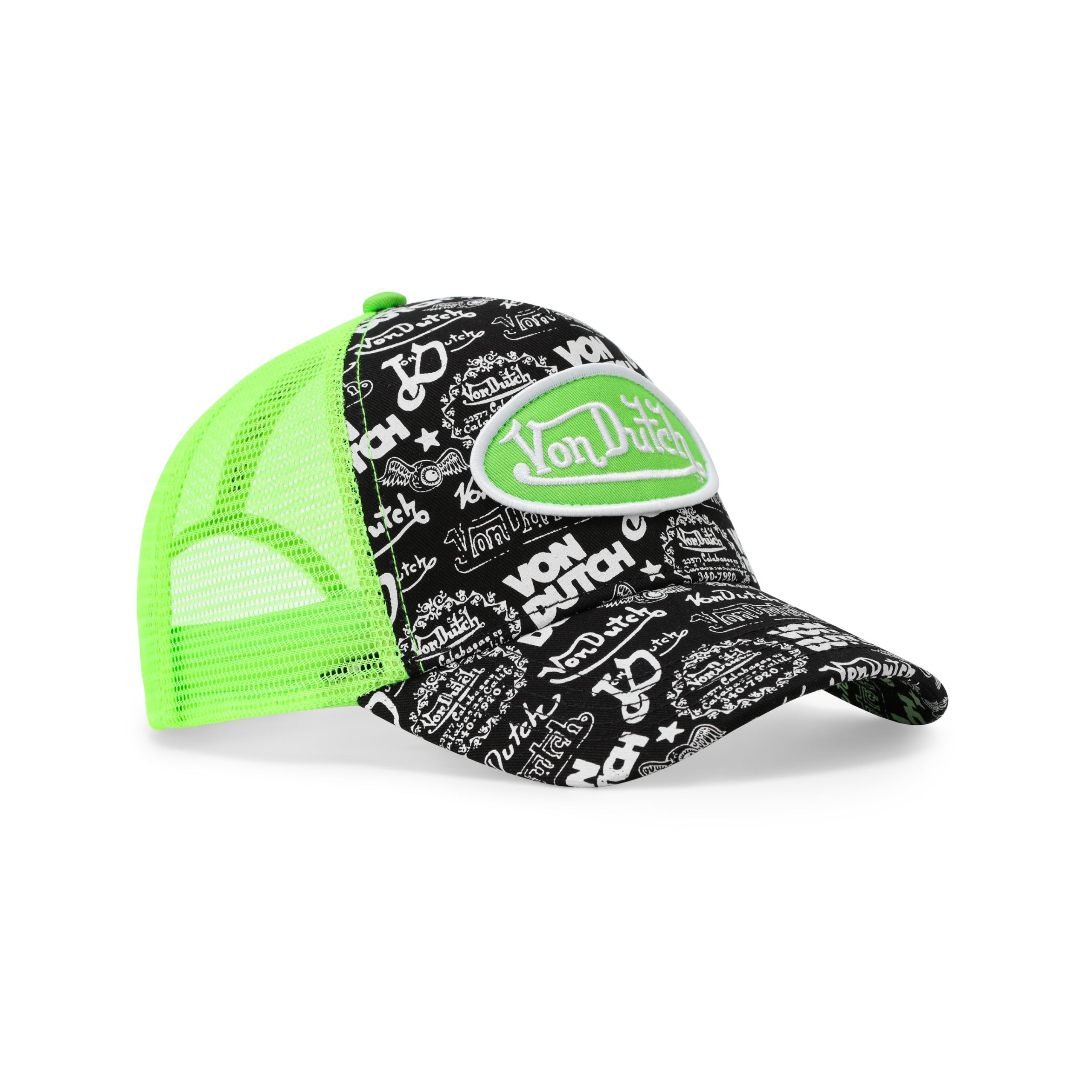 Logo Stamp Trucker Hat - Black and Green - Image 7