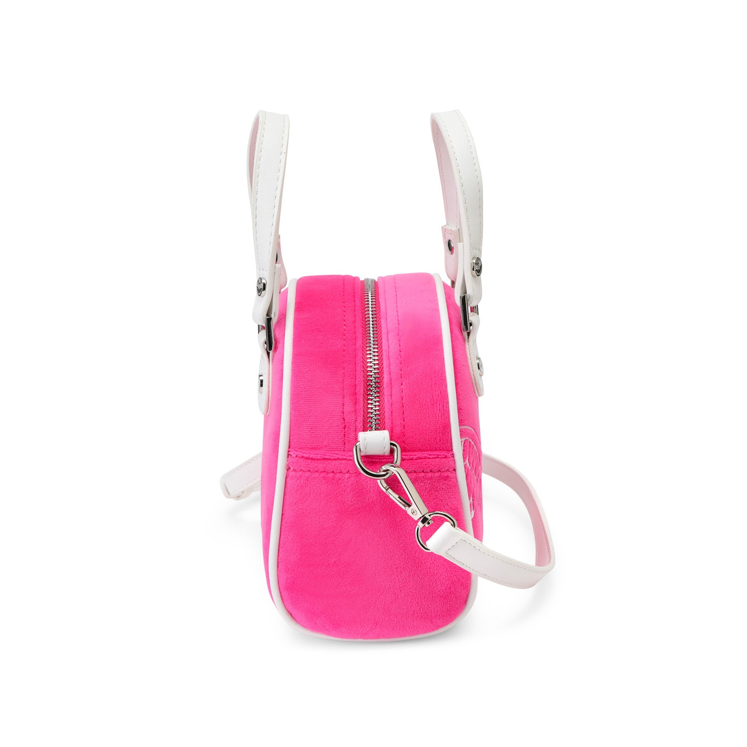 Velour Rhinestone Bowling Bag - Hot Pink - Image 4