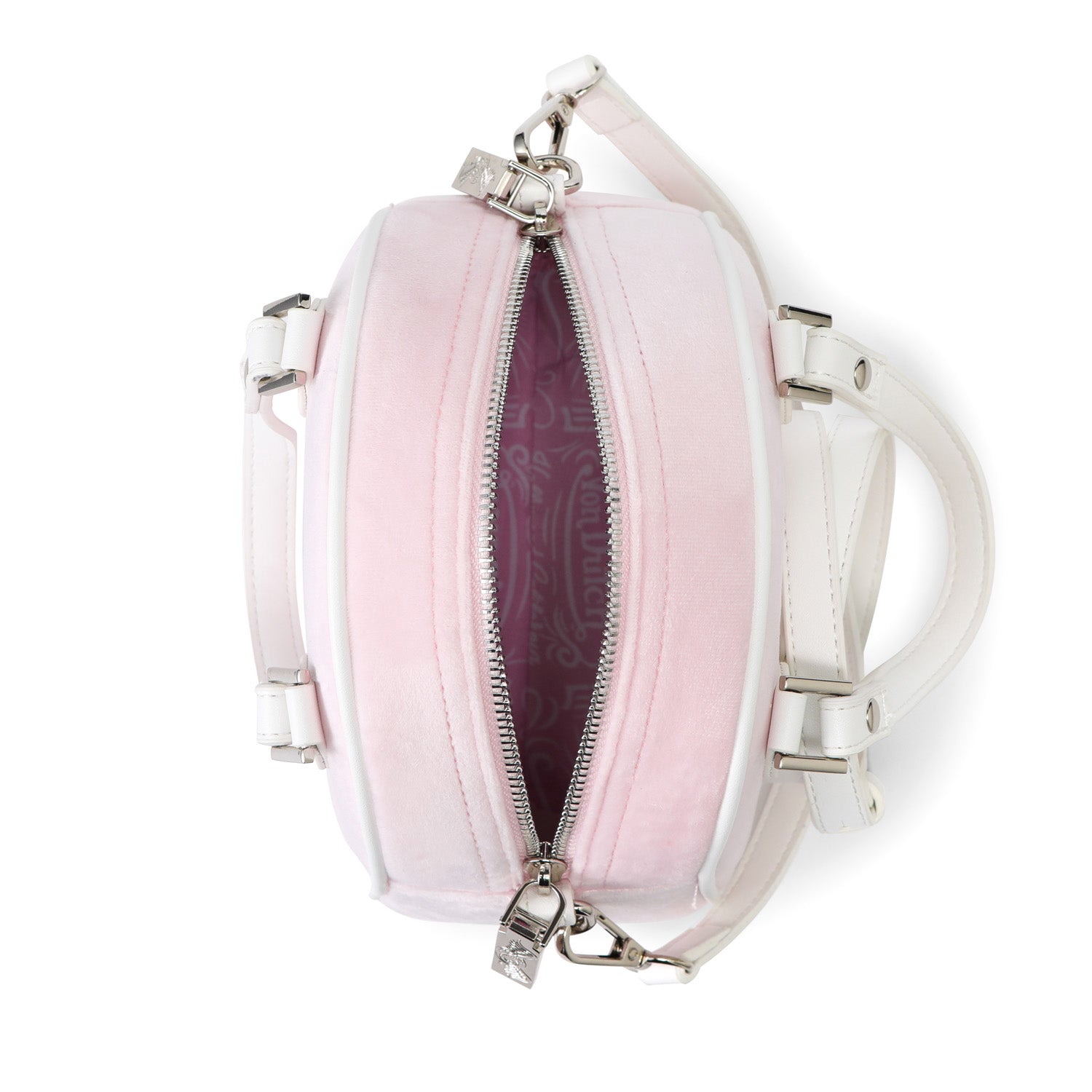 Velour Rhinestone Bowling Bag - Baby Pink - Image 8