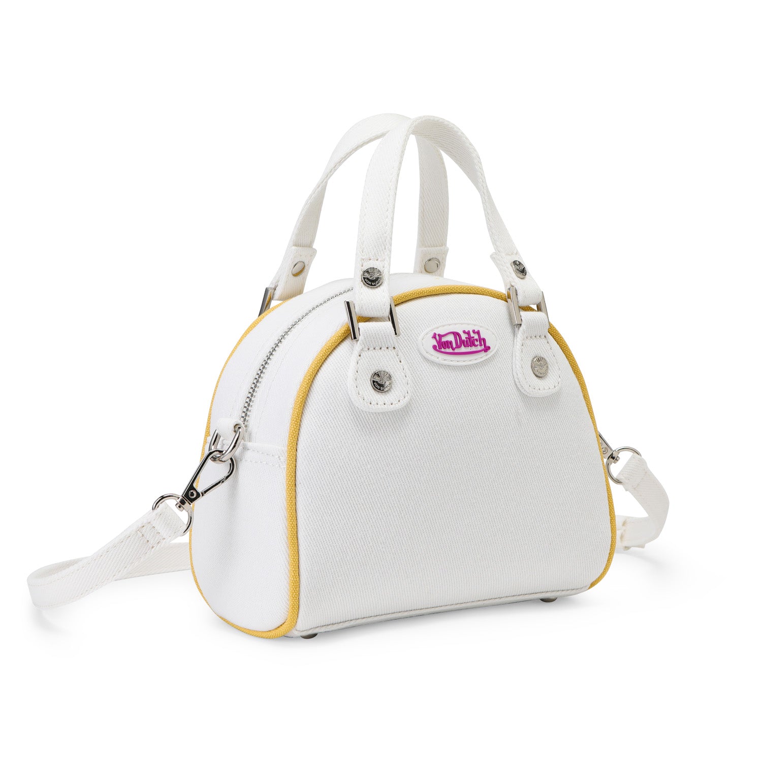 Rhinestone Bowling Bag - White Denim - Image 8