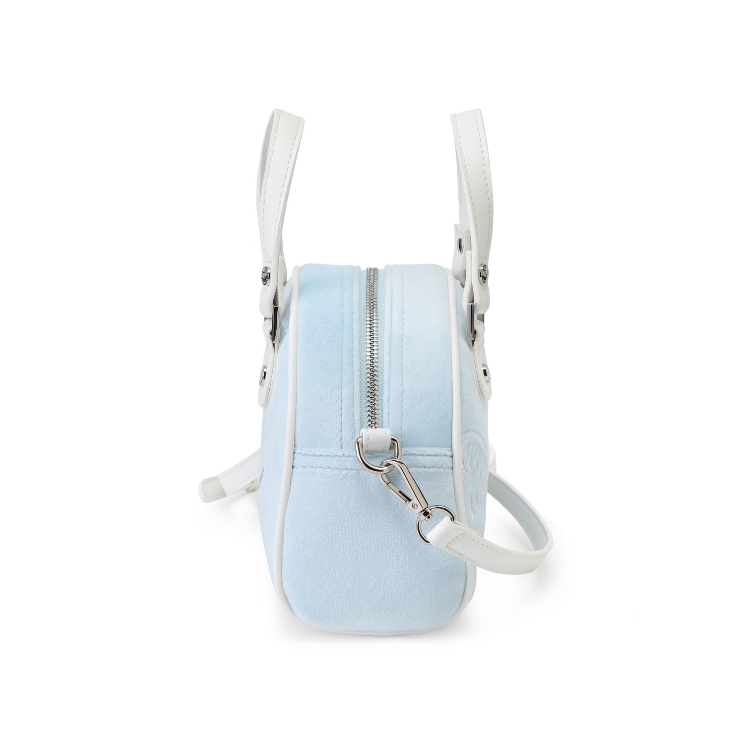 Velour Rhinestone Bowling Bag - Light Blue - Image 4