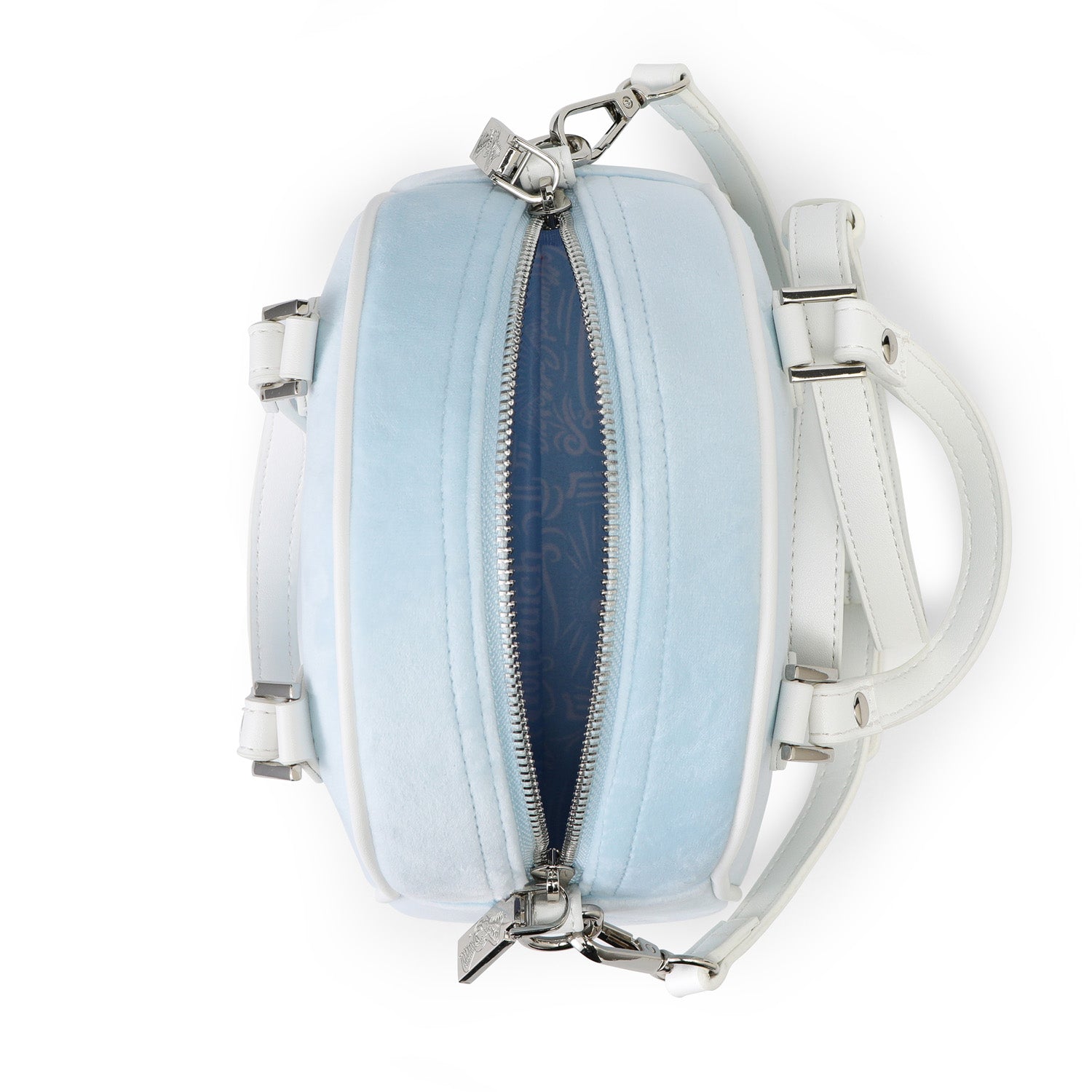 Velour Rhinestone Bowling Bag - Light Blue - Image 8