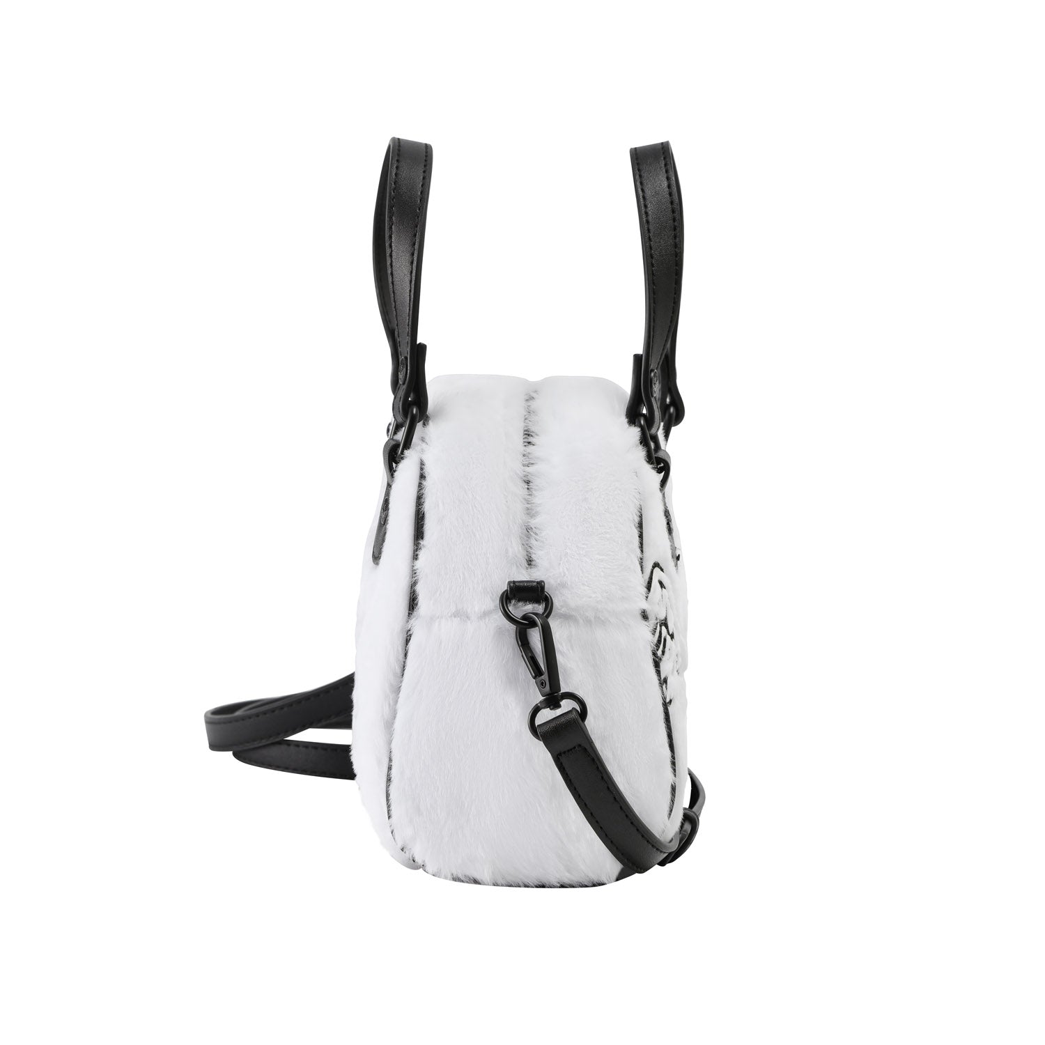 White and Black Furry Bowling Bag - Image 4
