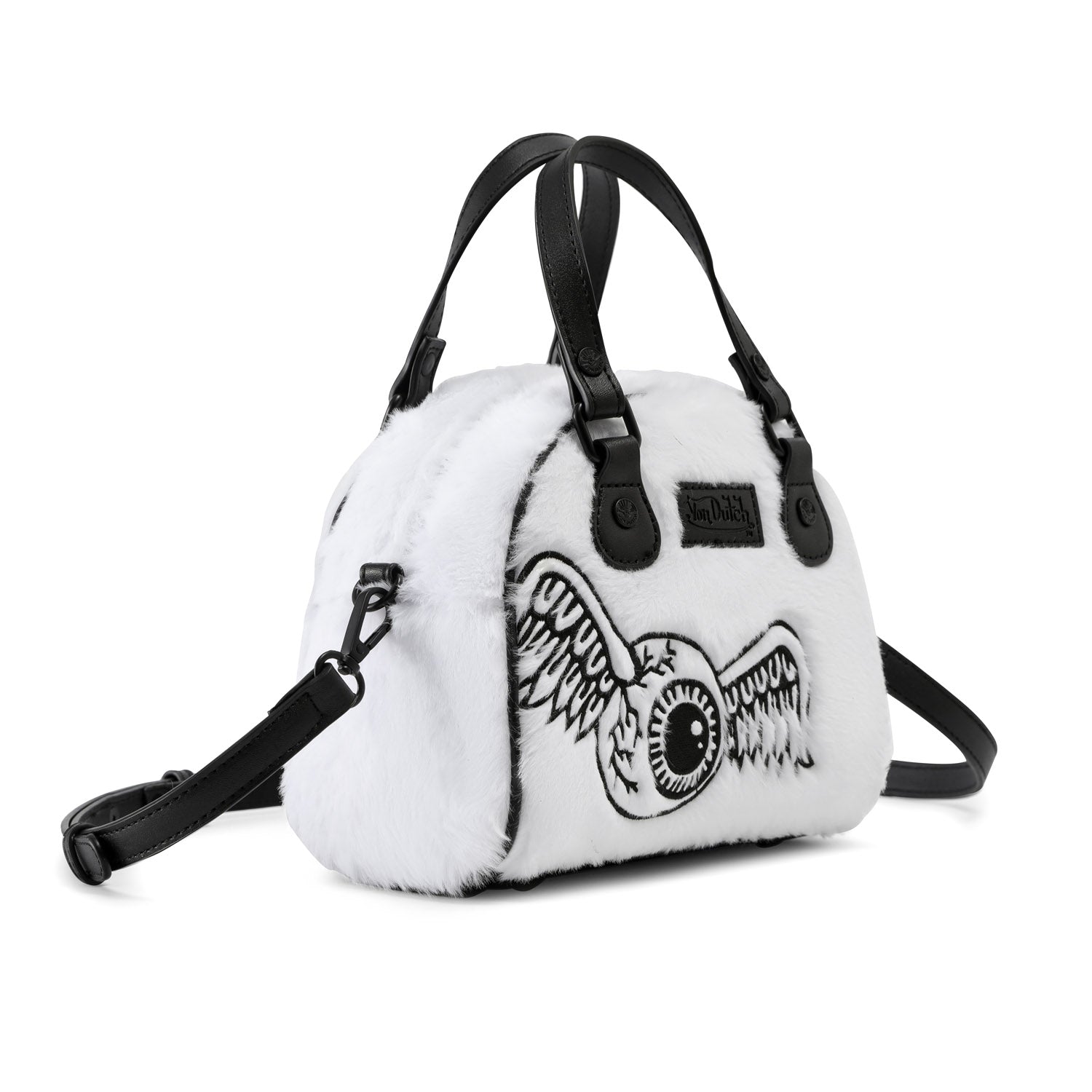 White and Black Furry Bowling Bag - Image 5