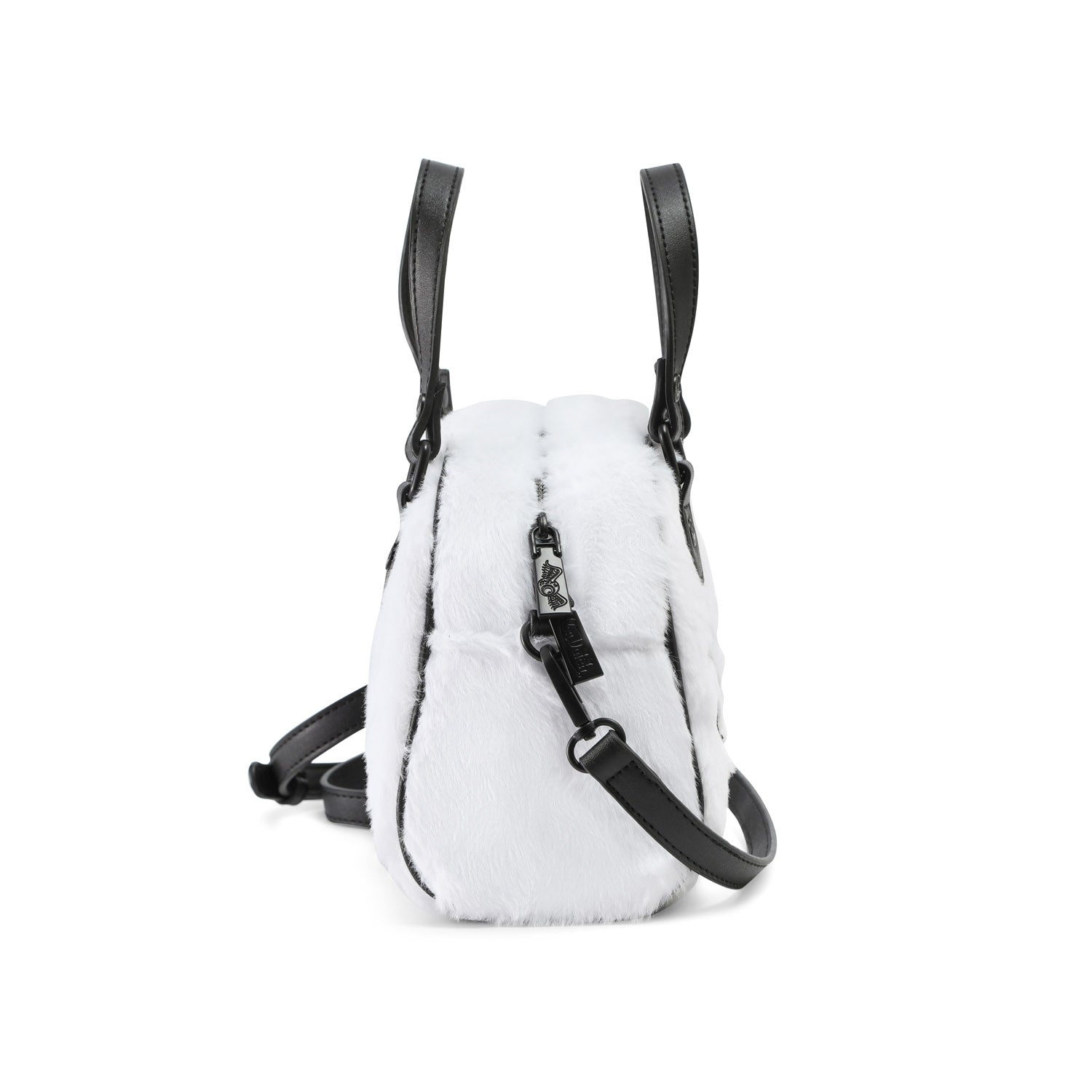 White and Black Furry Bowling Bag - Image 7