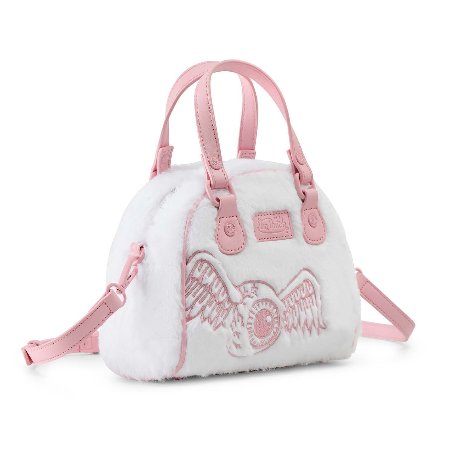 White and Pink Furry Bowling Bag - Image 6