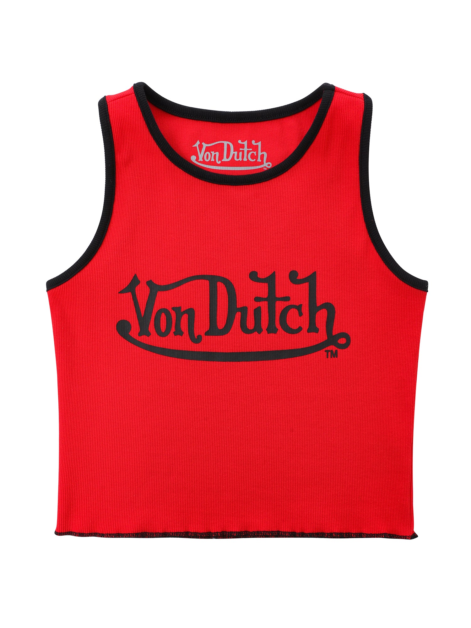 Women's Ribbed Crop Tanks ?C Red and Black
