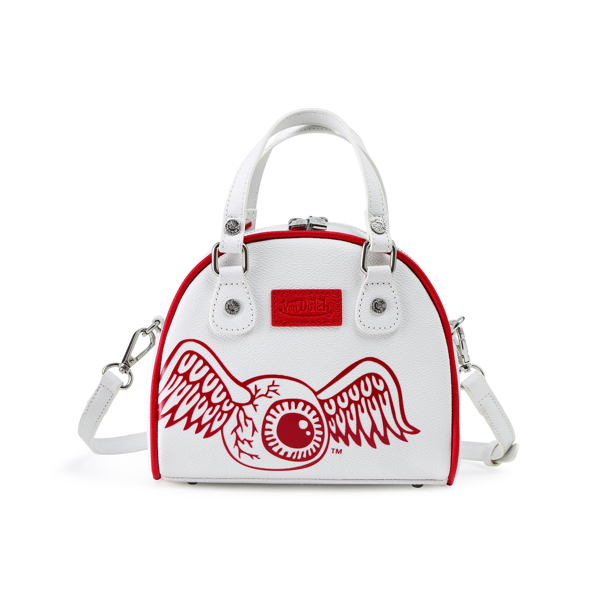 White & Red Two-Tone Bowling Bag - Image 4