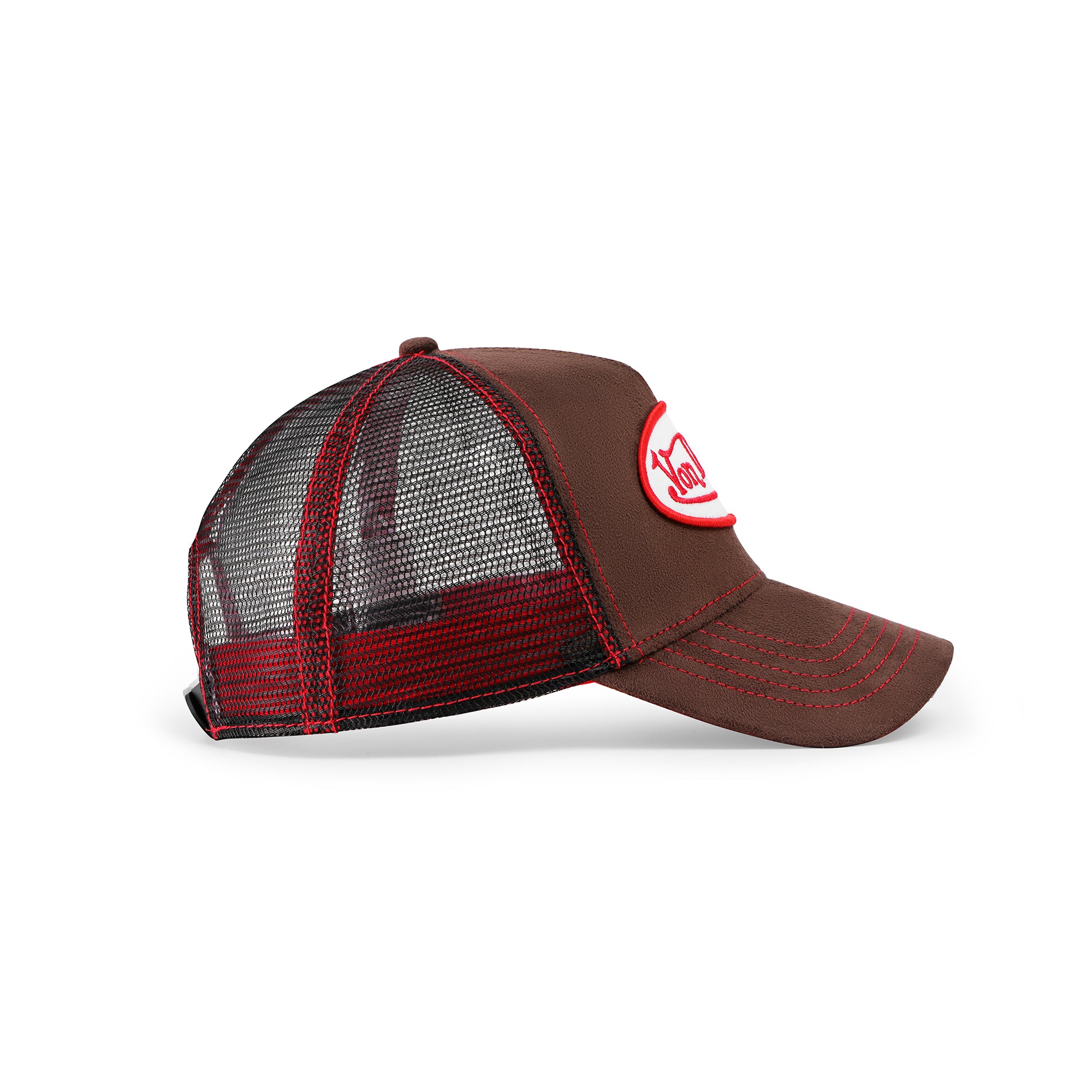 Brown & Red Velvet Trucker Hat - Image 4