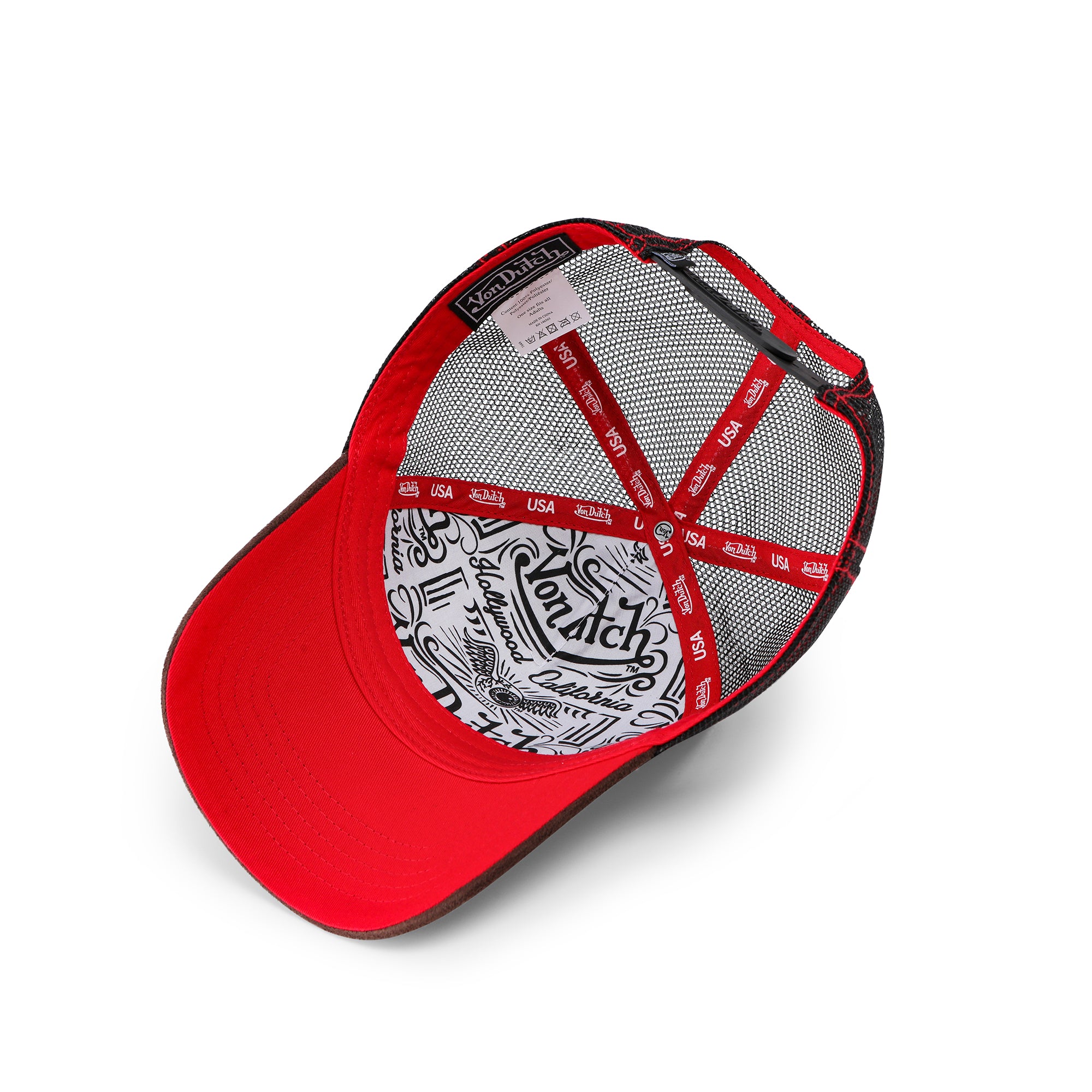 Brown & Red Velvet Trucker Hat - Image 5