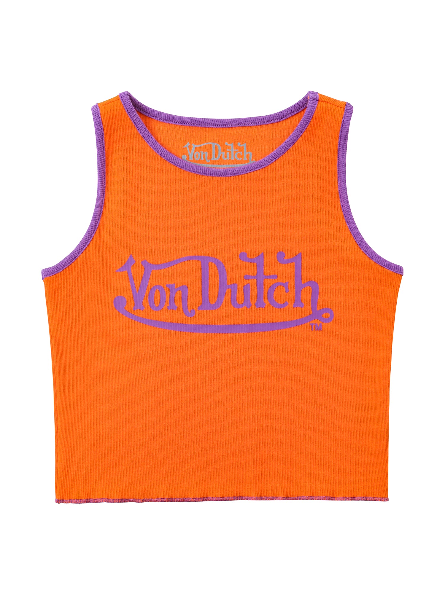 Women's Ribbed Crop Tanks ?C Orange and Purple