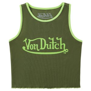 Women's Ribbed Crop Tanks ?C Green