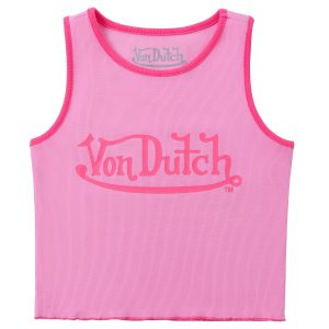 Women's Ribbed Crop Tanks ?C Pink