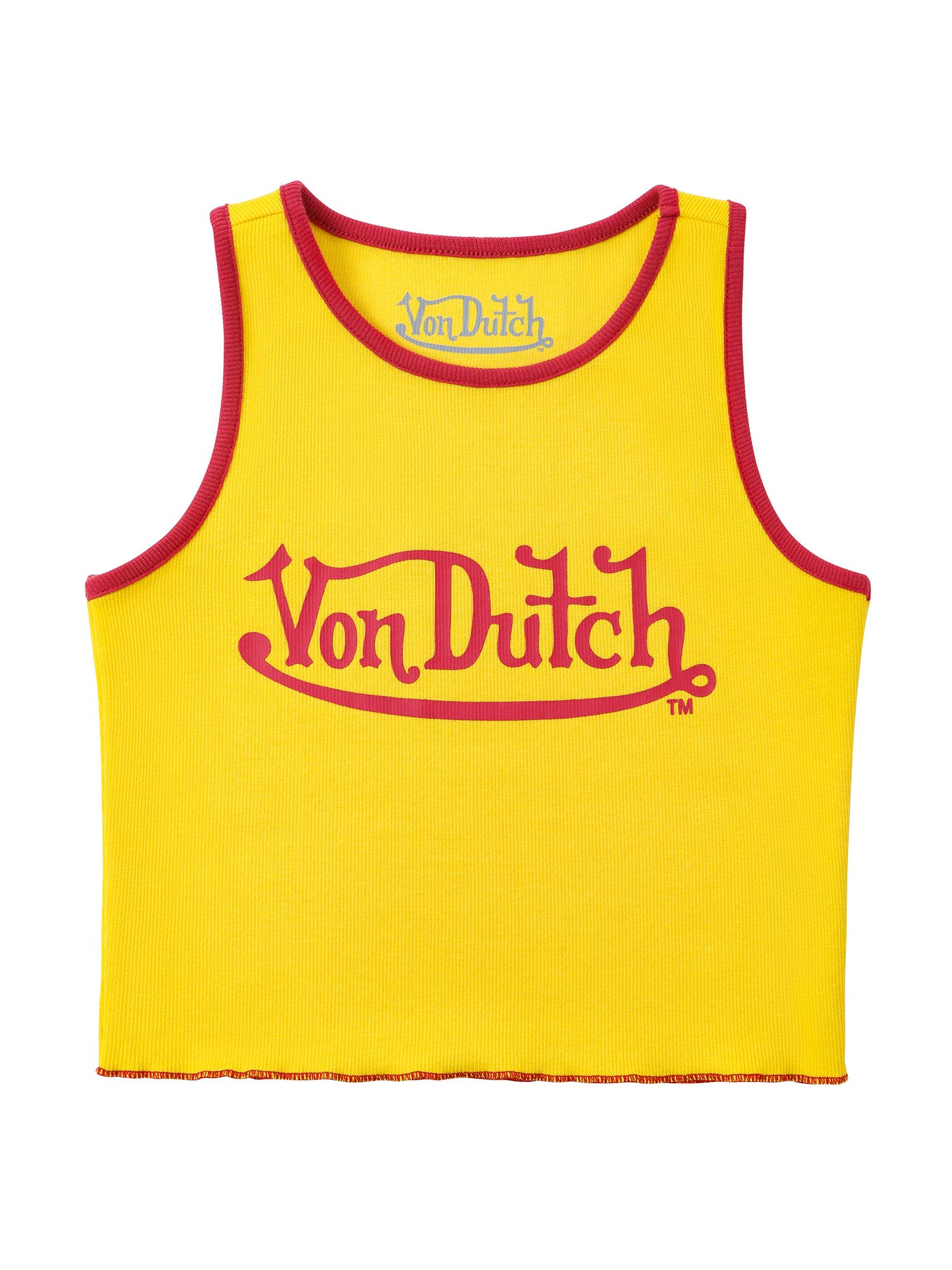 Women's Ribbed Crop Tanks ?C Gold and Red