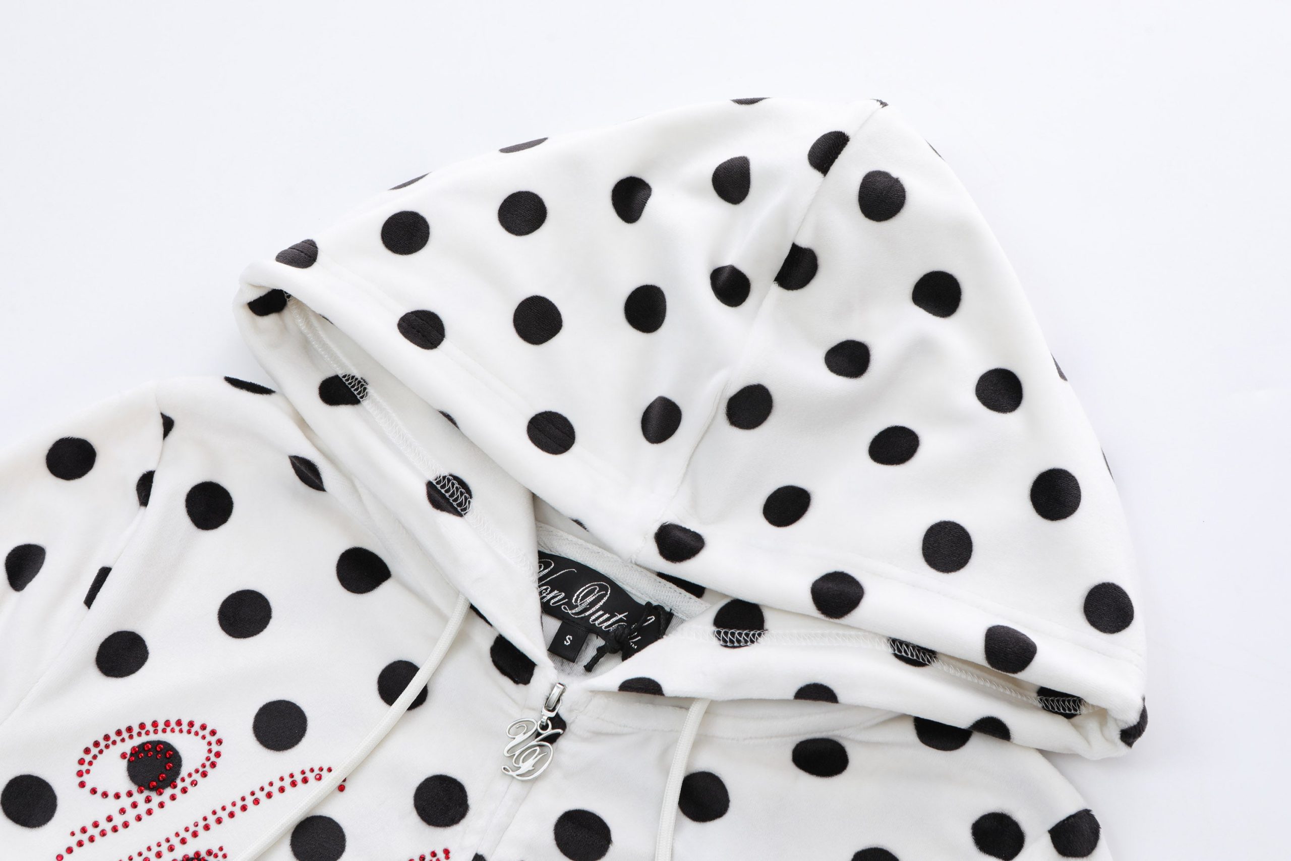 Velour Zip Up ?C Polka Dot - Image 5