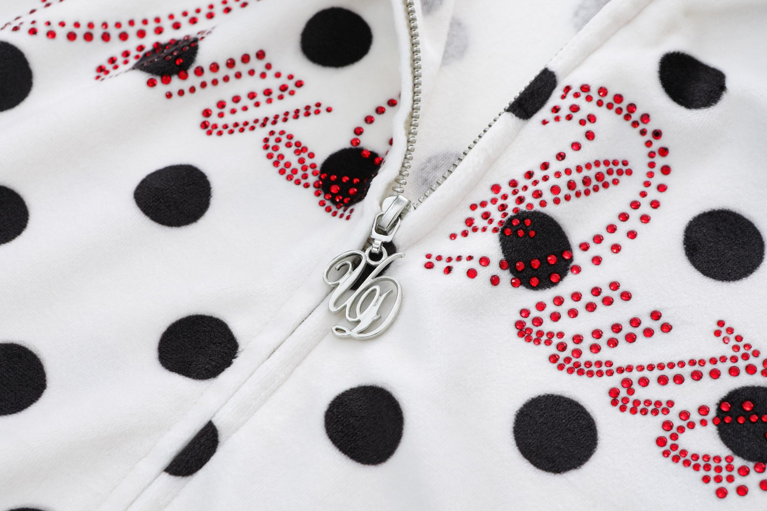 Velour Zip Up ?C Polka Dot - Image 7