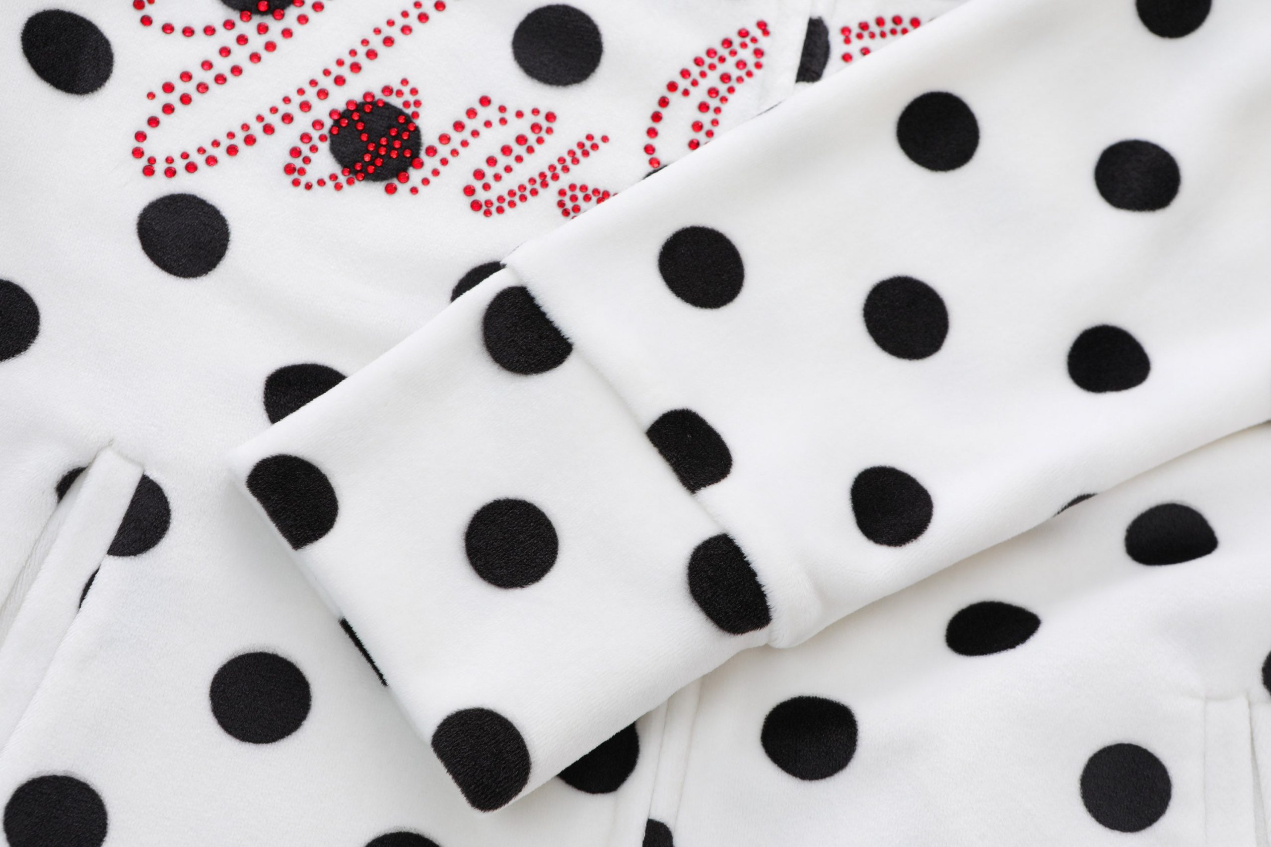Velour Zip Up ?C Polka Dot - Image 10