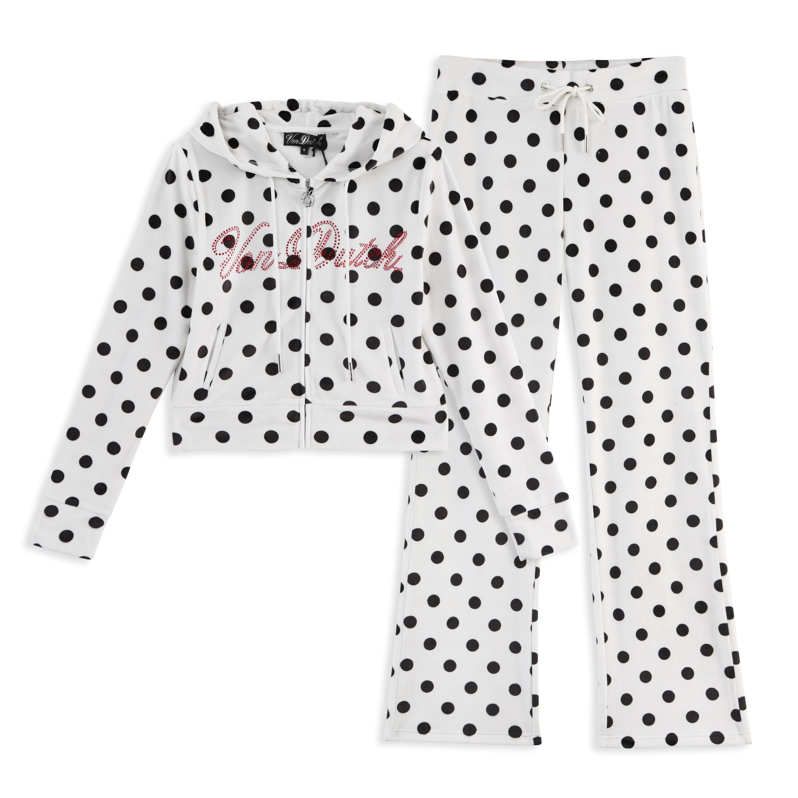 Velour Zip Up ?C Polka Dot - Image 11