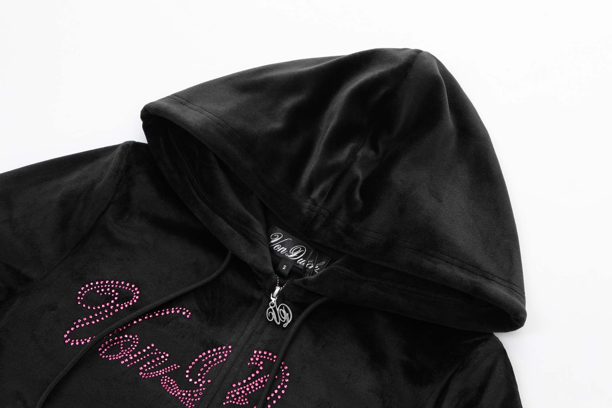Velour Zip Up ?C Black - Image 6