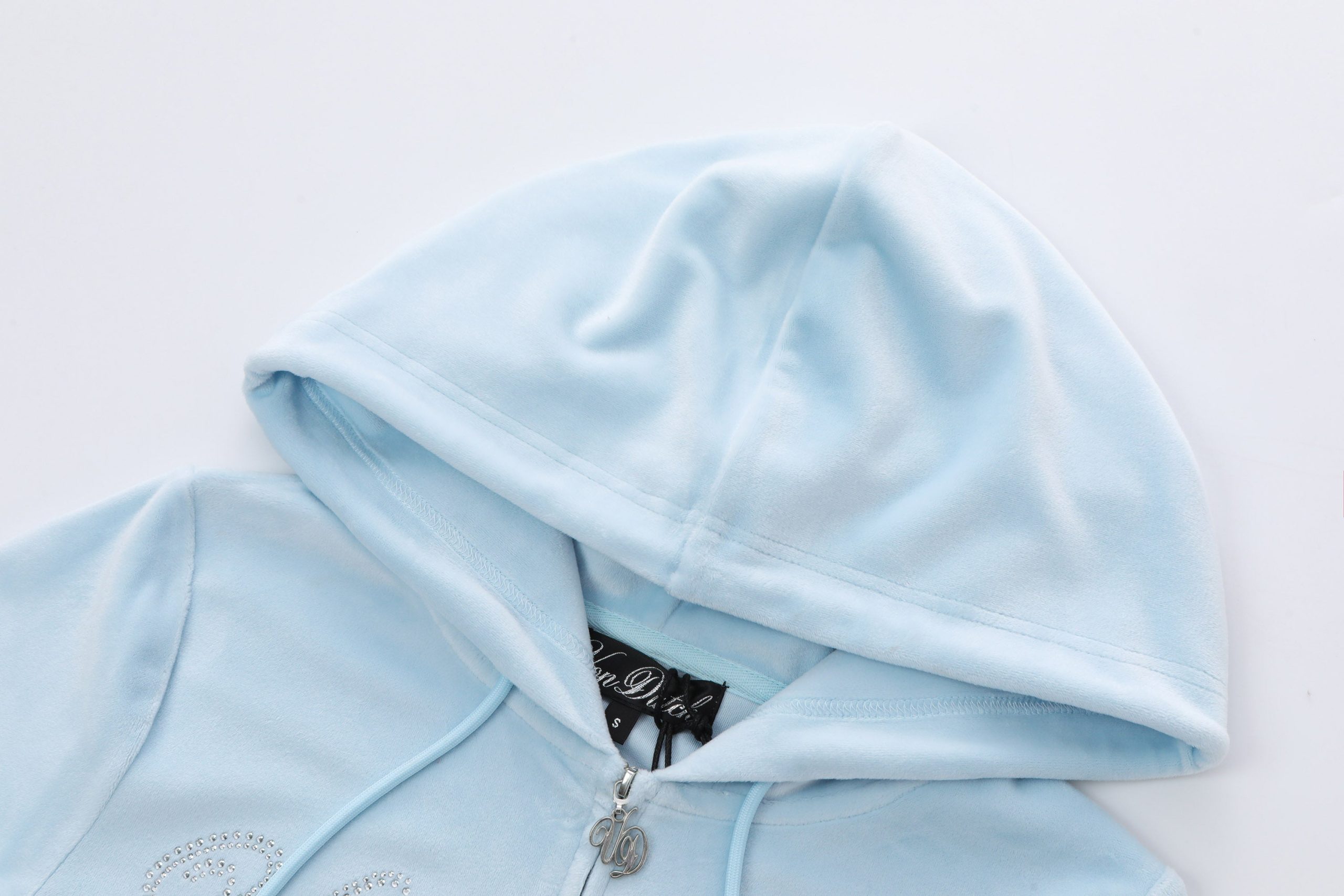Velour Zip Up ?C Light Blue - Image 5