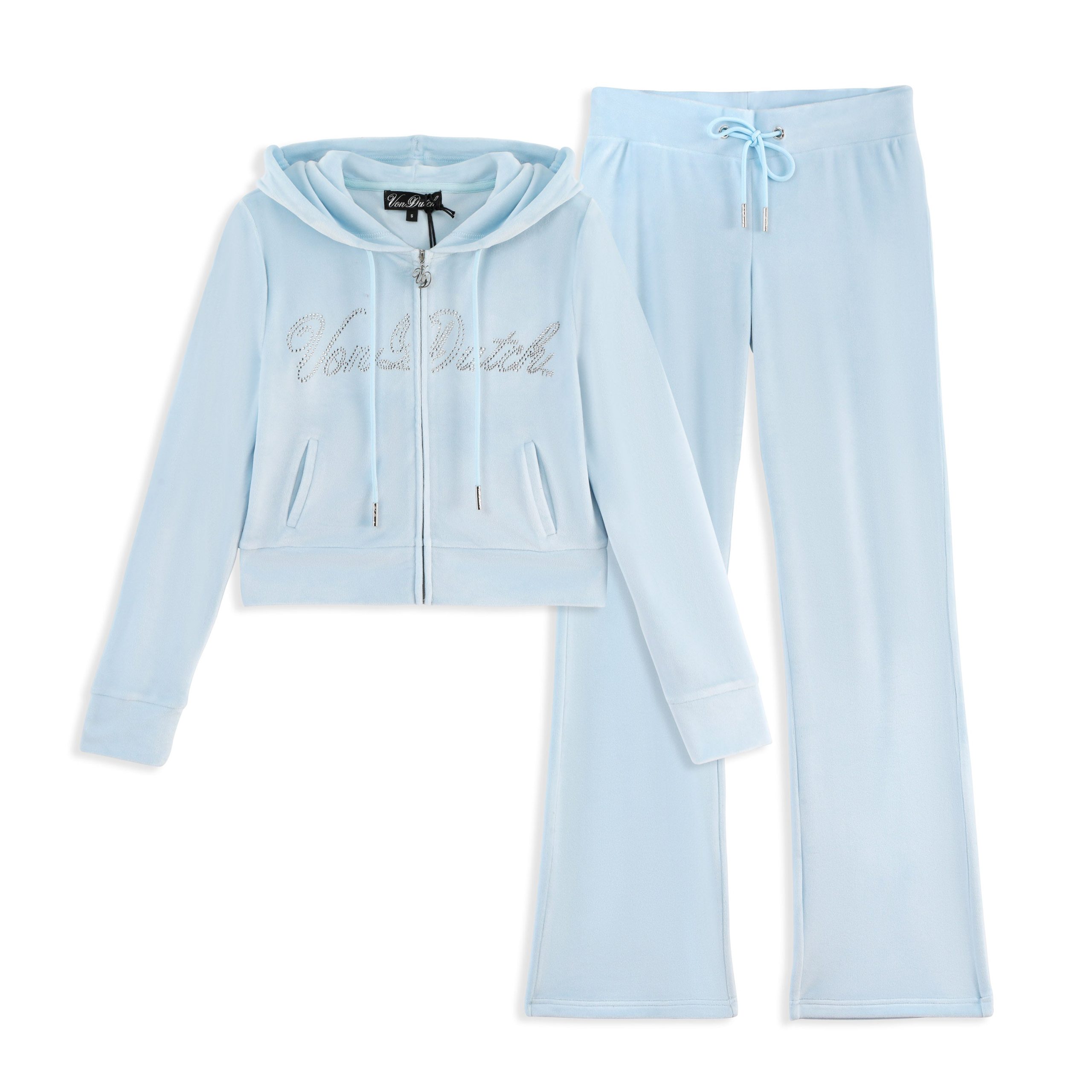 Velour Zip Up ?C Light Blue - Image 10