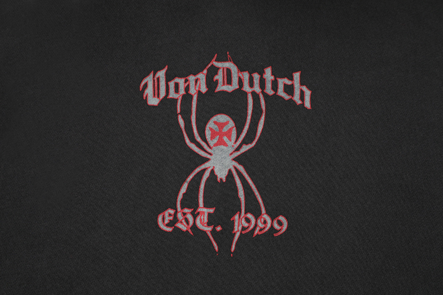 SPIDER NEST HOODIE ?C WASHED BLACK & RED - Image 10