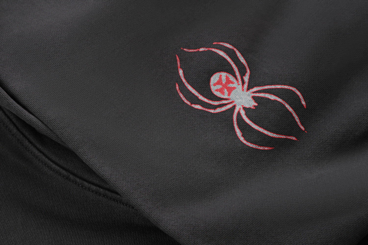 SPIDER NEST HOODIE ?C WASHED BLACK & RED - Image 9