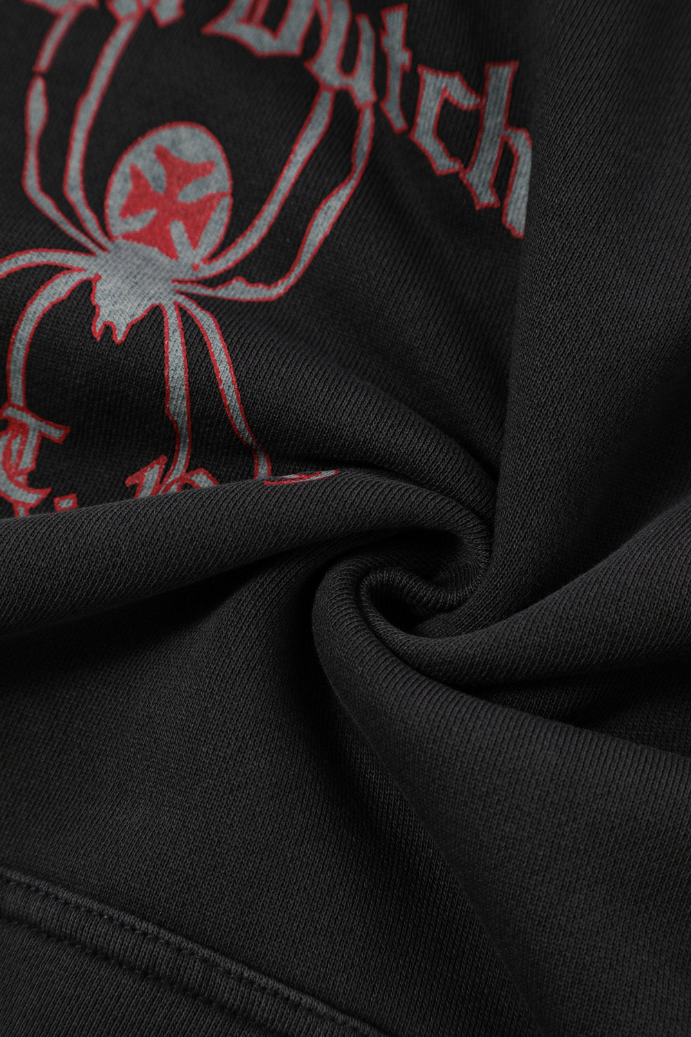 SPIDER NEST HOODIE ?C WASHED BLACK & RED - Image 11