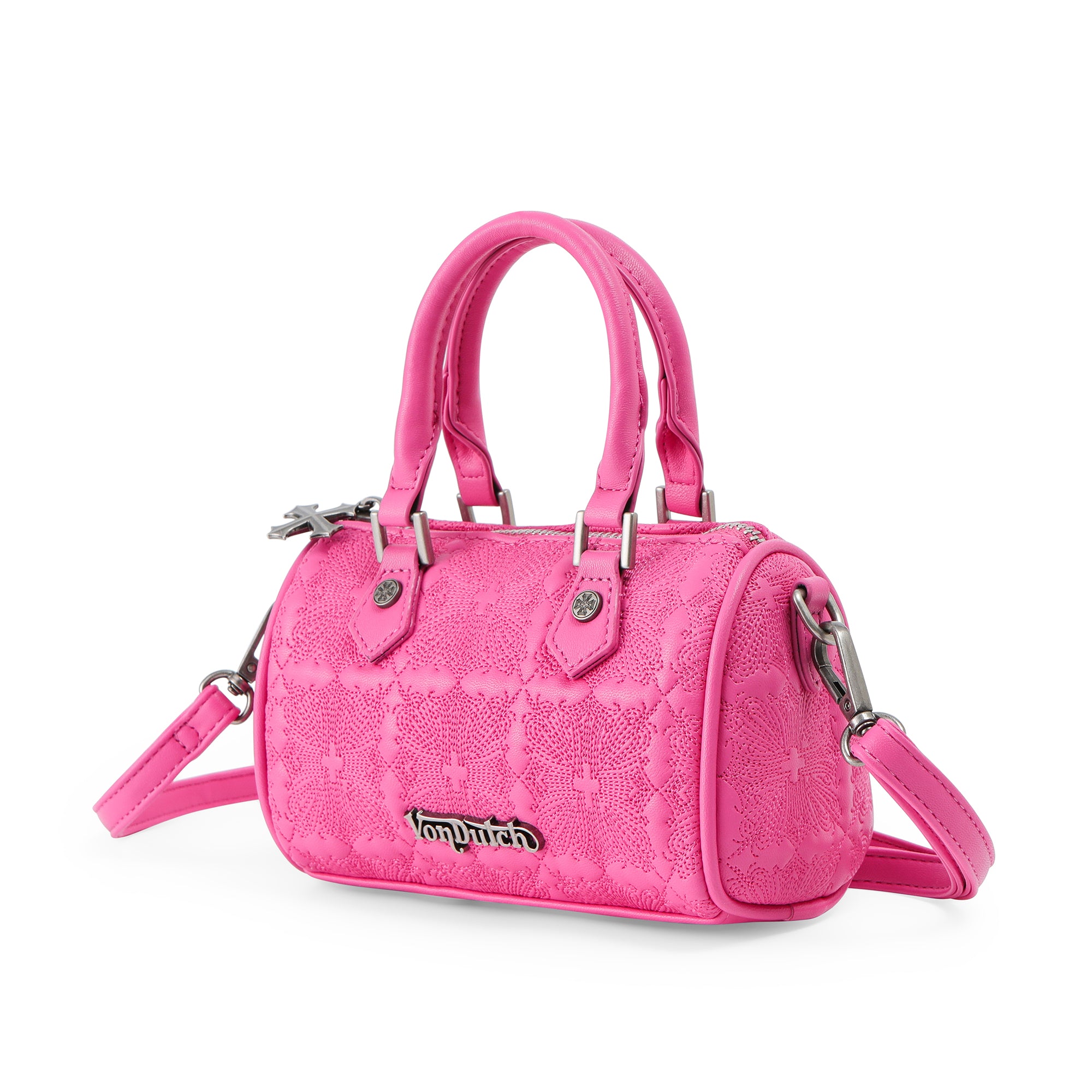 Embroidered Chopper Hanna Bag - Hot Pink - Image 3