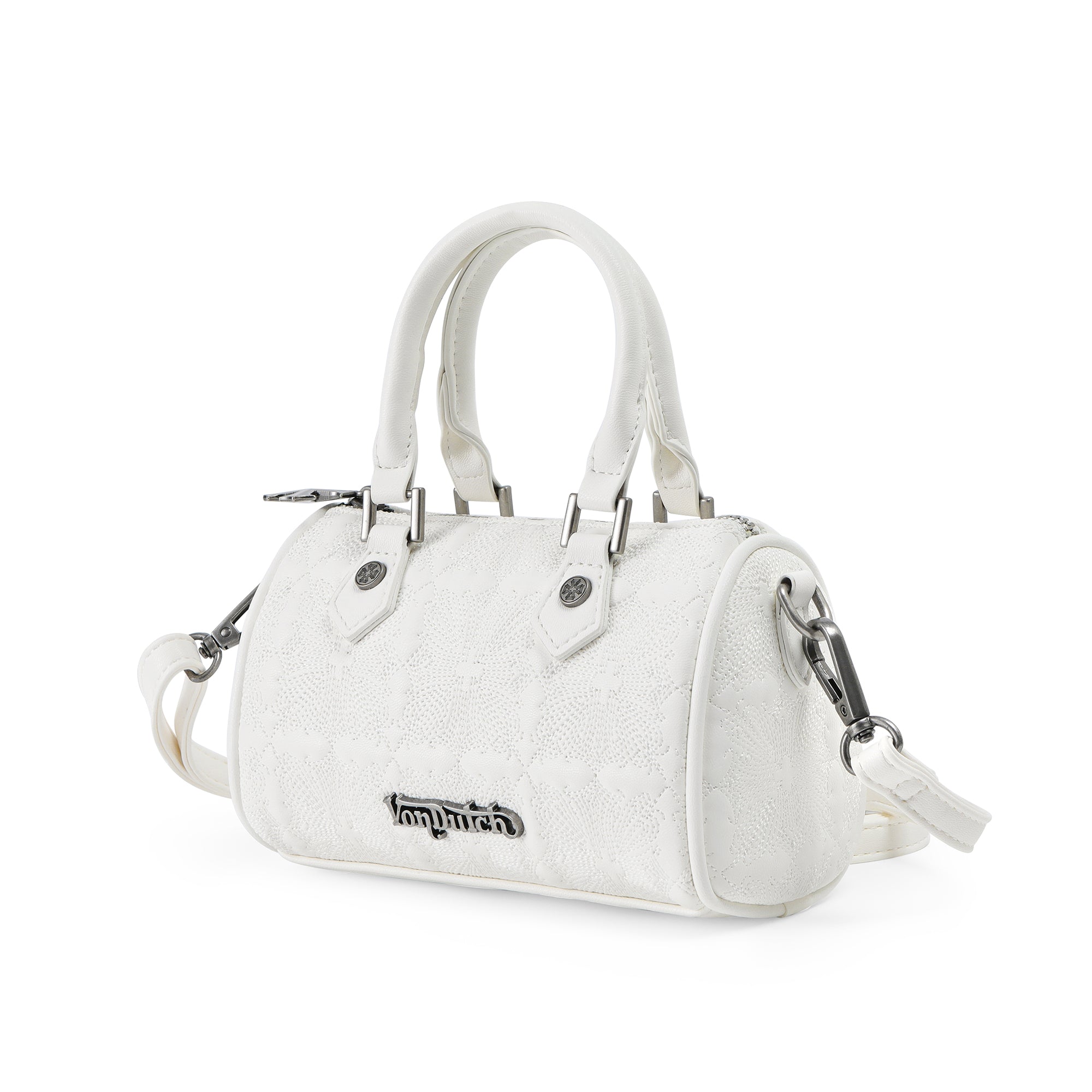 Embroidered Chopper Hanna Bag - White - Image 3