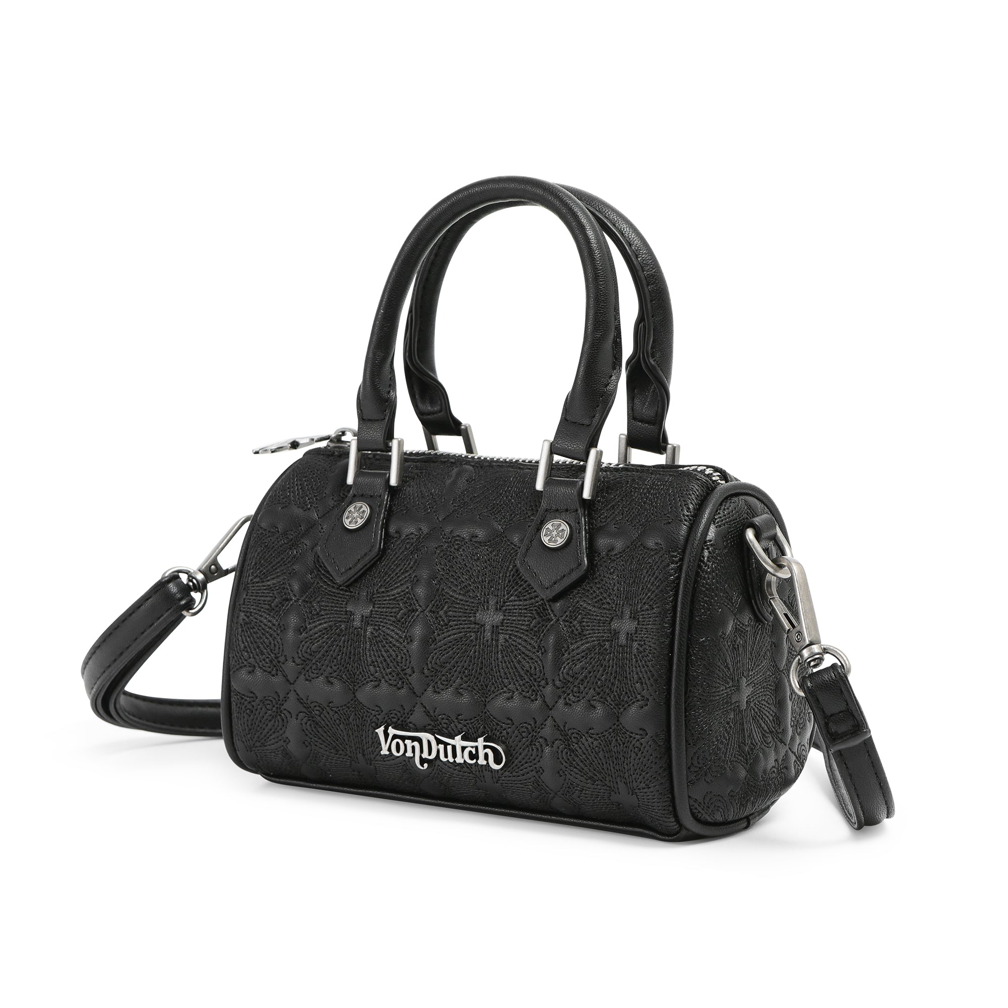 Embroidered Chopper Hanna Bag -Black - Image 3